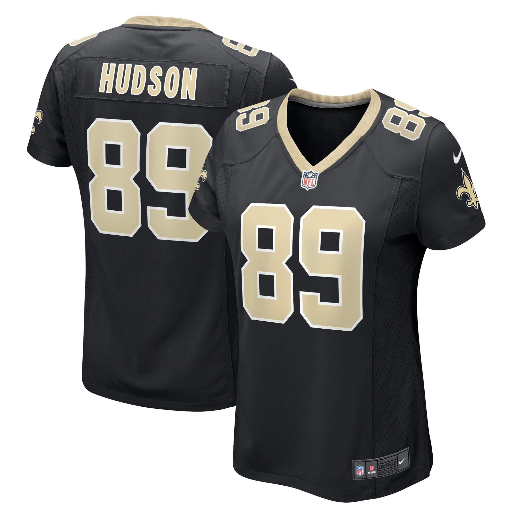 Women's New Orleans Saints Tommy Hudson Black Team Game Jersey Js1860