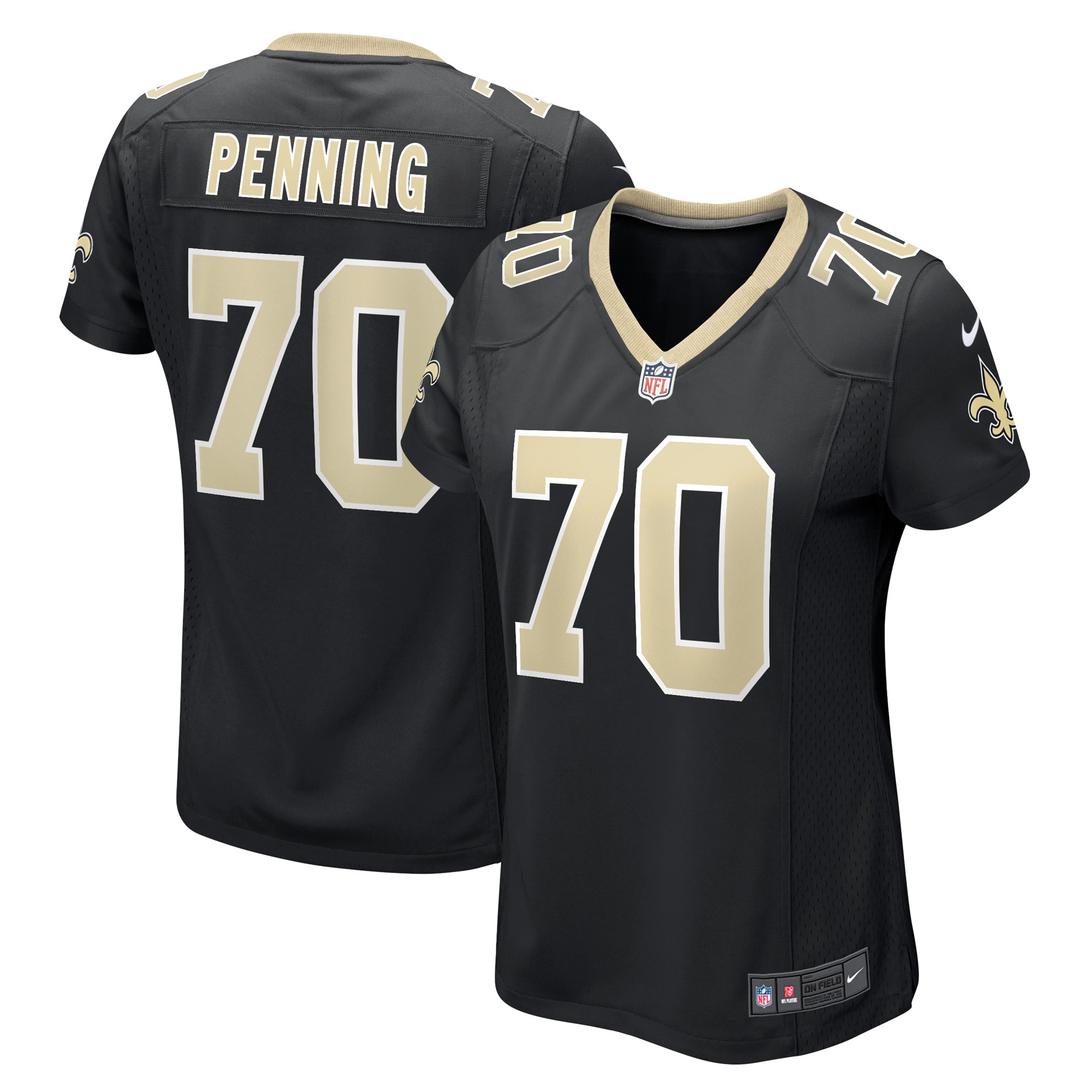 Women's New Orleans Saints Trevor Penning Black Game Player Jersey Js8785