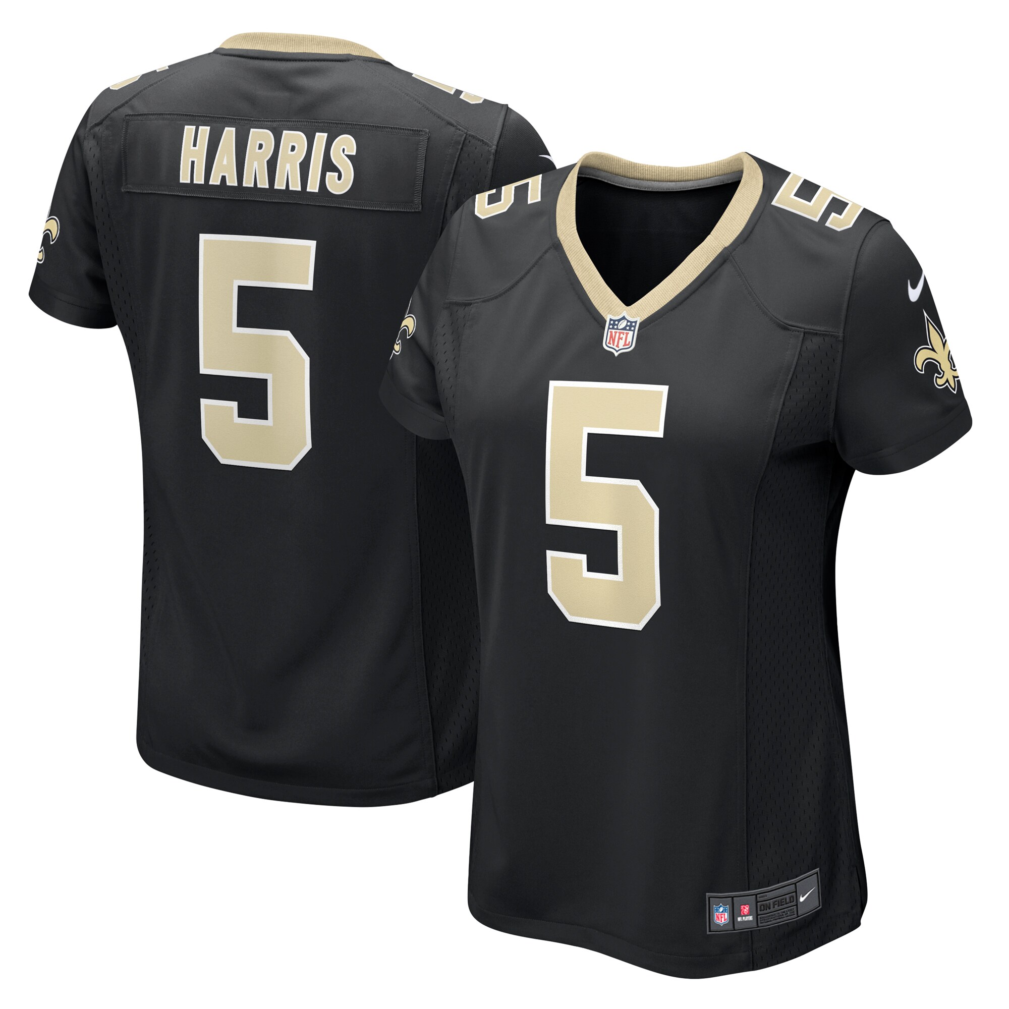 Women's New Orleans Saints Will Harris Black Game Jersey Js6855