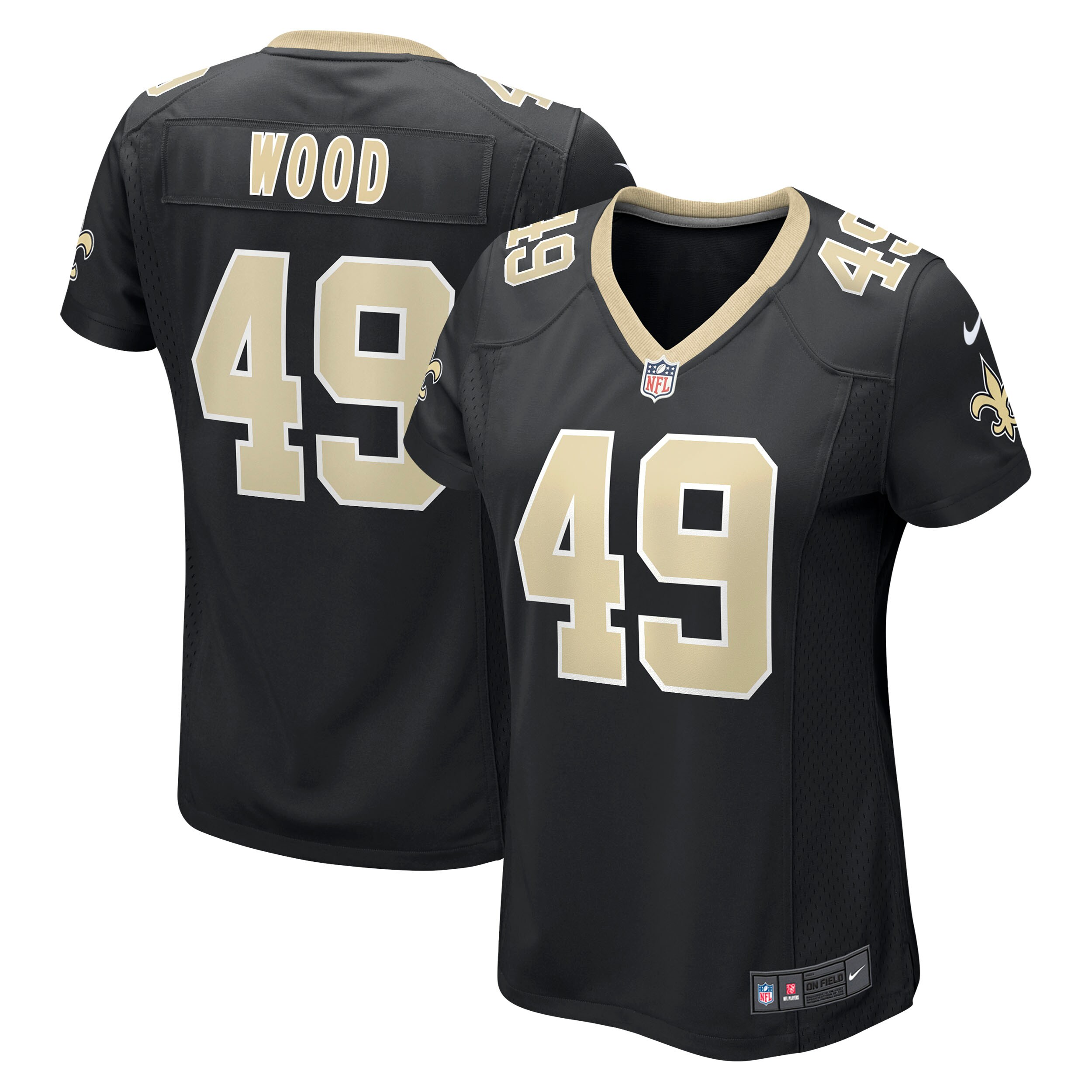 Women's New Orleans Saints Zach Wood Black Game Jersey Js6715