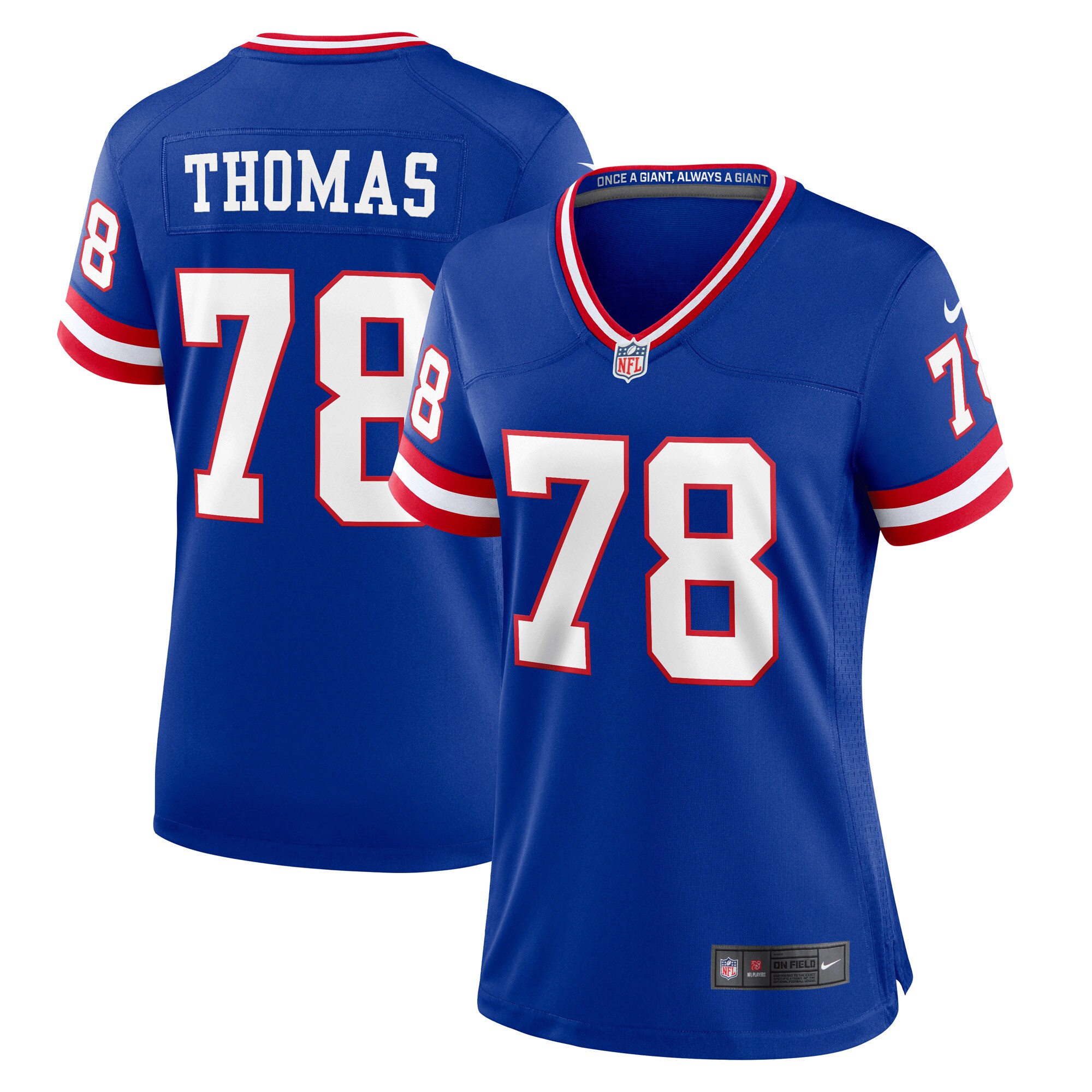 Women's New York Giants Andrew Thomas Royal Classic Player Game Jersey Js9914