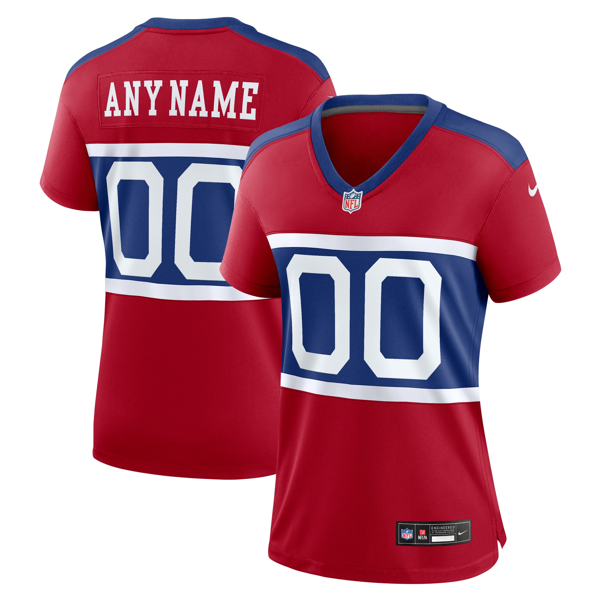 Women's New York Giants Century Red Alternate Game Custom Jersey Js3126