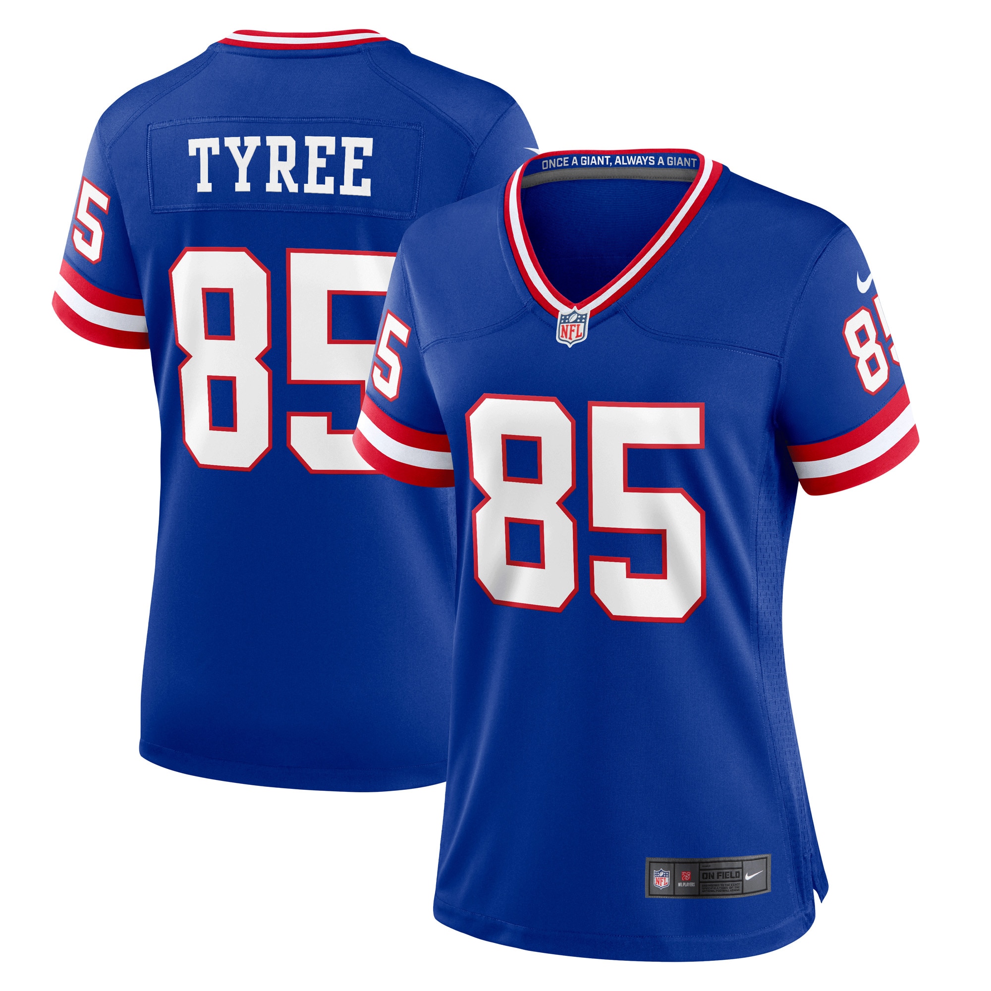 Women's New York Giants David Tyree Royal Classic Retired Player Game Jersey Js6633