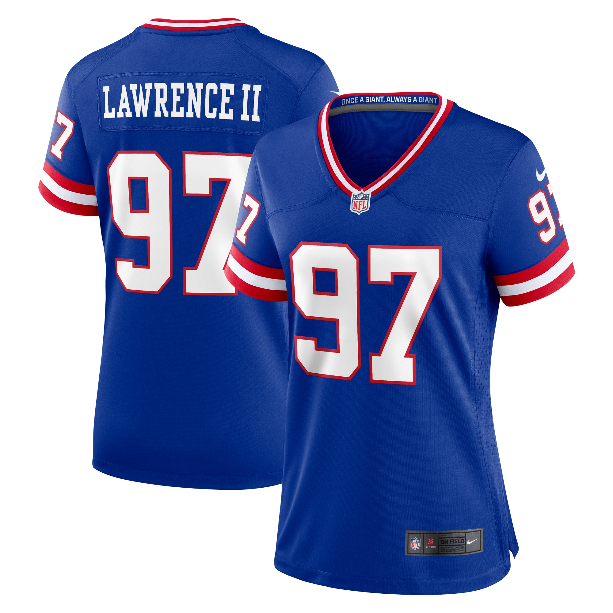 Women's New York Giants Dexter Lawrence Ii Royal Classic Game Player Jersey Js5262