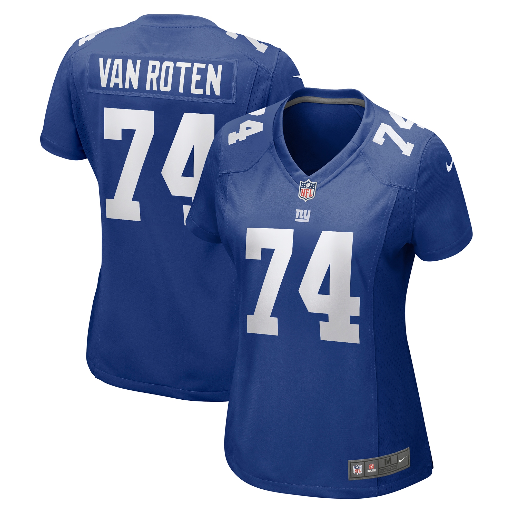 Women's New York Giants Greg Van Roten Royal Team Game Jersey Js2024