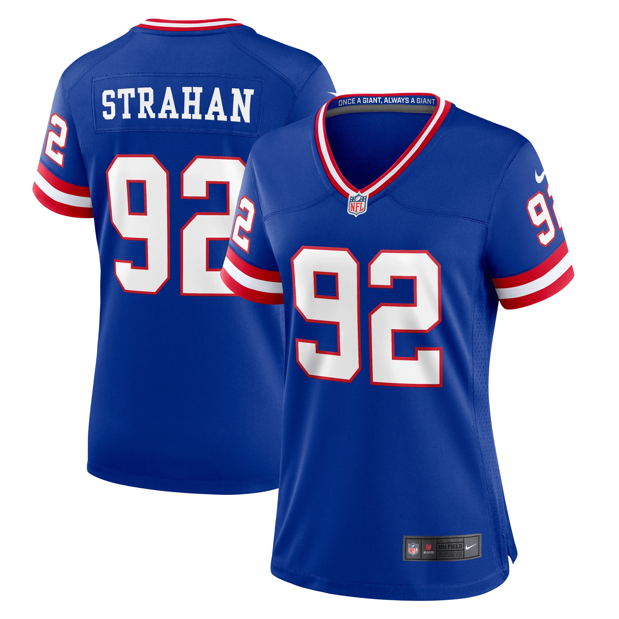 Women's New York Giants Michael Strahan Royal Classic Retired Player Game Jersey Js1783