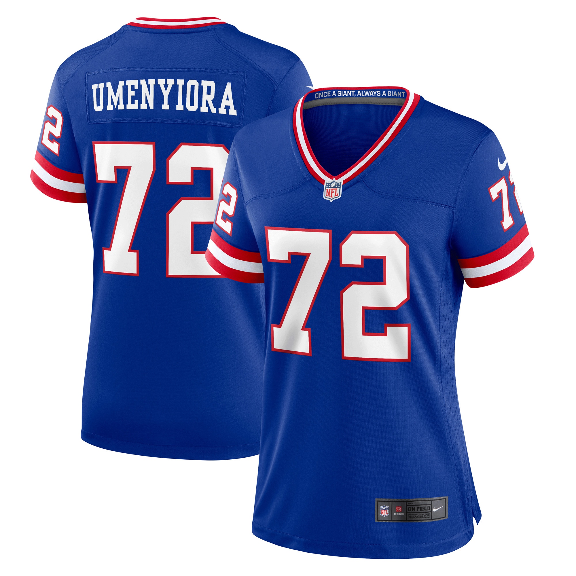Women's New York Giants Osi Umenyiora Royal Classic Retired Player Game Jersey Js2131