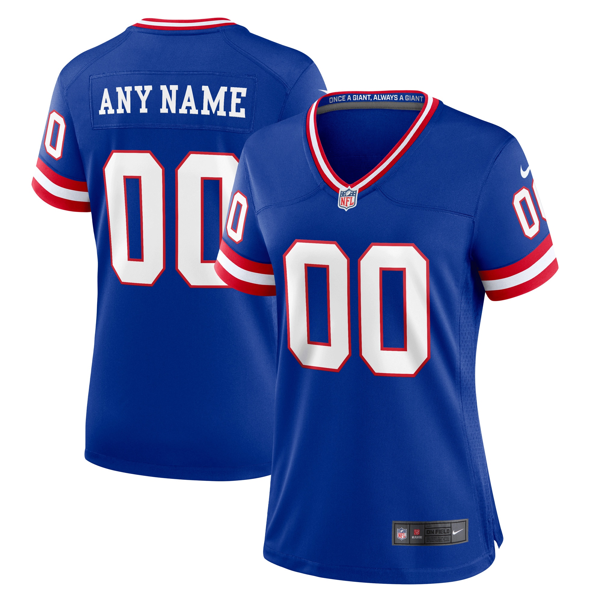 Women's New York Giants Royal Classic Custom Game Jersey Js3782