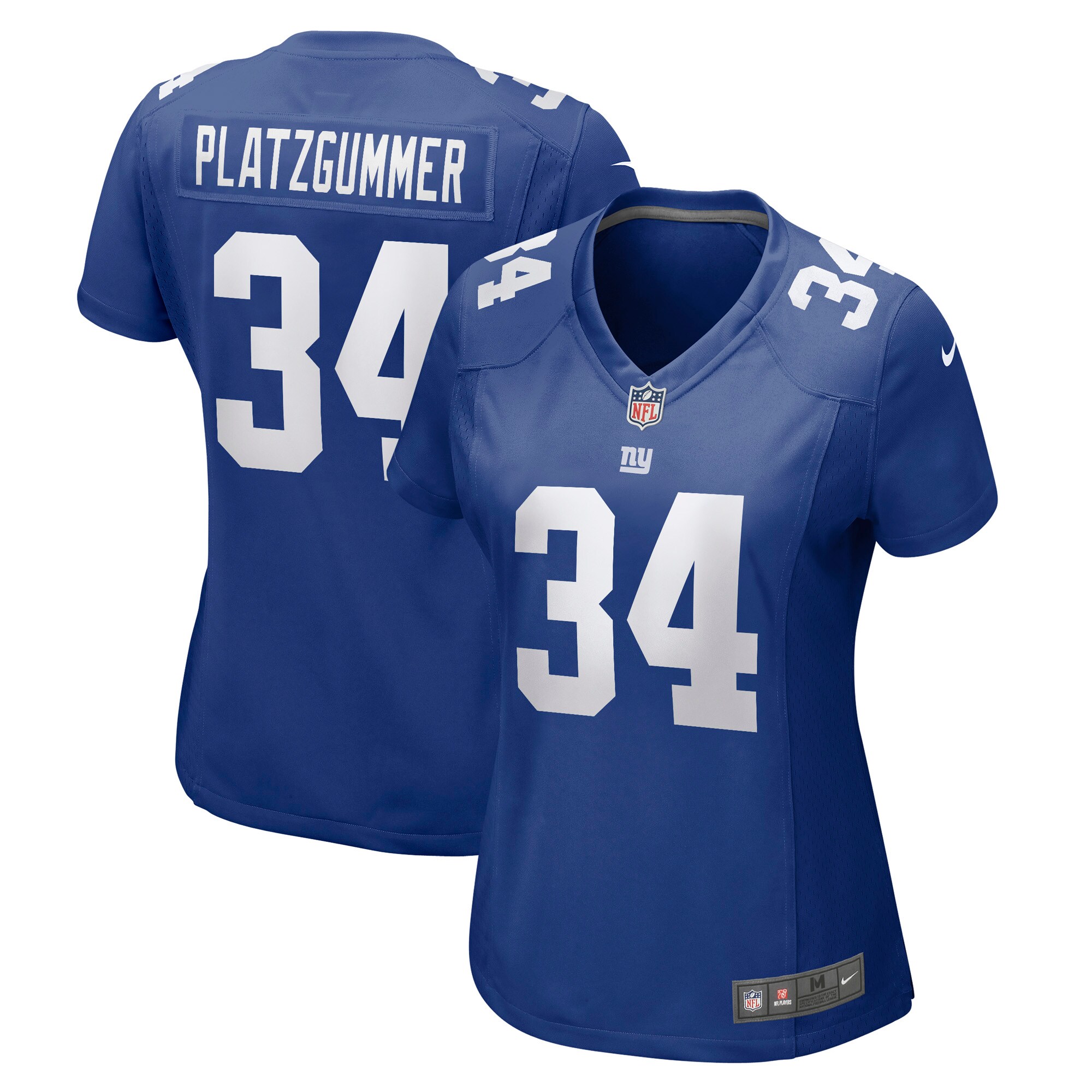 Women's New York Giants Sandro Platzgummer Royal Game Player Jersey Js4680