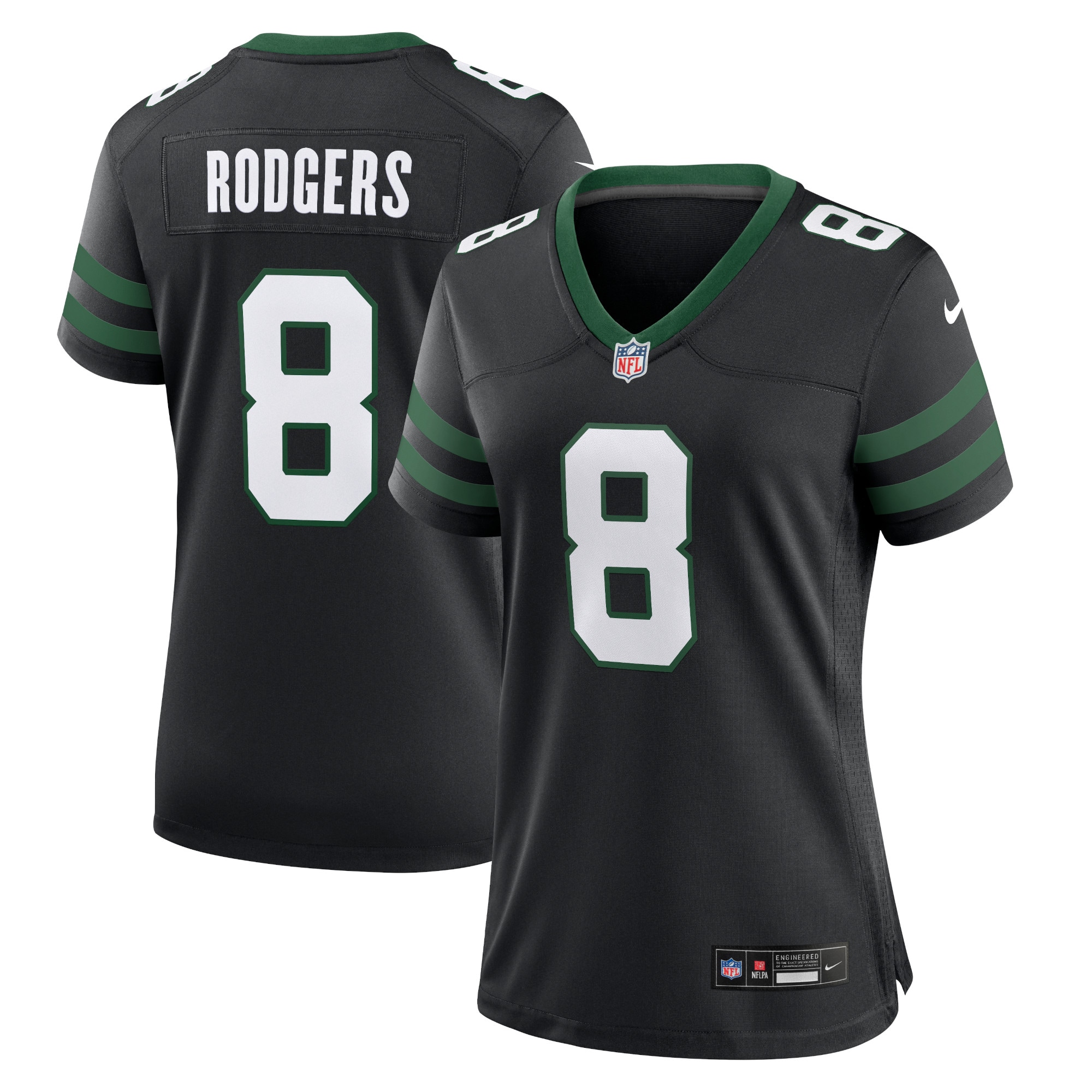 Women's New York Jets Aaron Rodgers Legacy Black Alternate Game Jersey Js9609