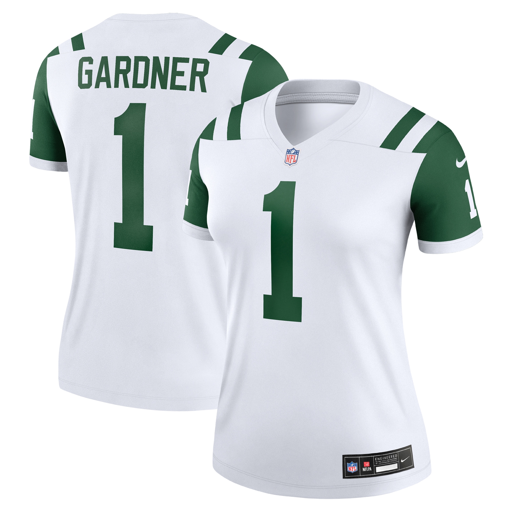 Women's New York Jets Ahmad Sauce Gardner Classic Alternate White Alternate Legend Player Performance Top Js3015