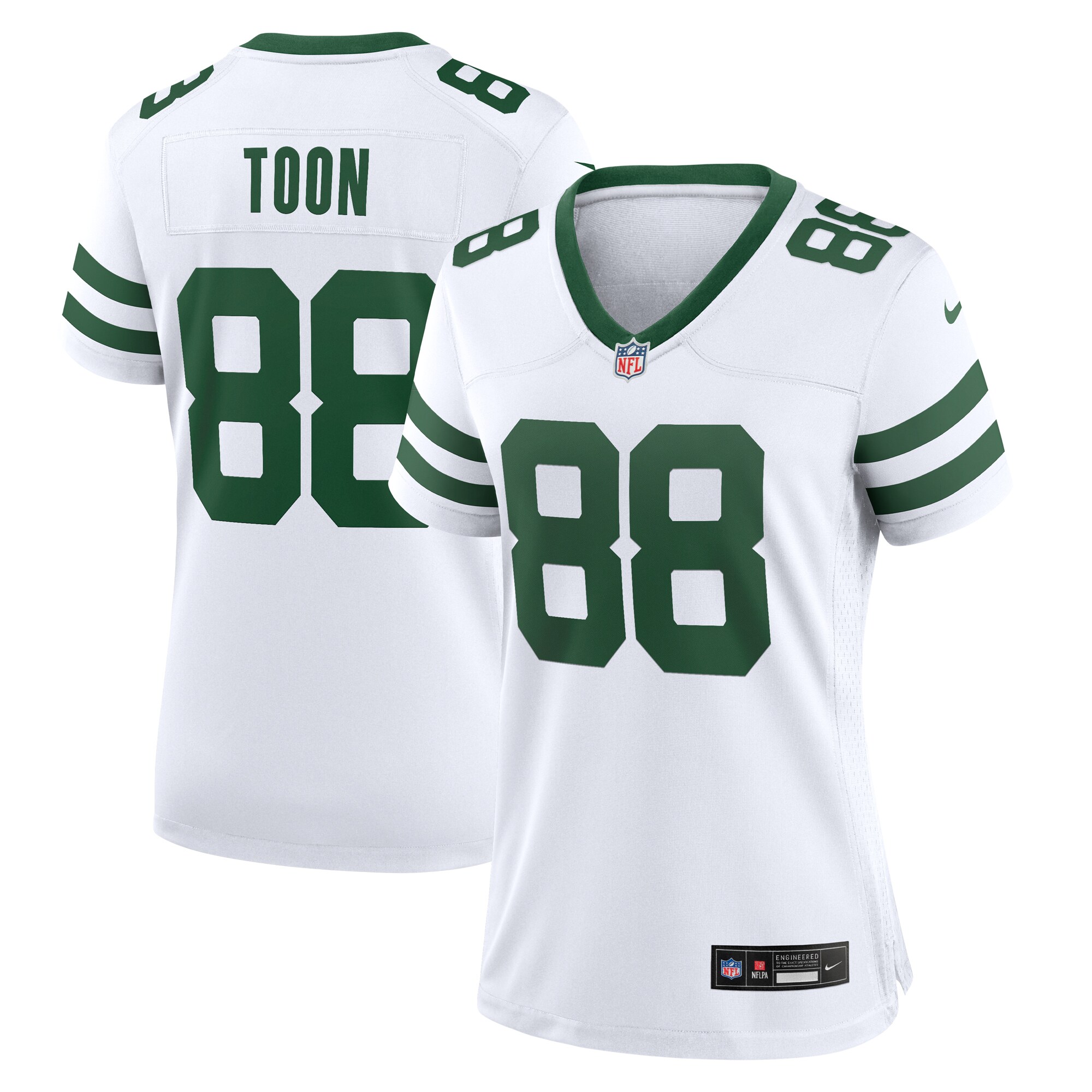Women's New York Jets Al Toon White Legacy Retired Player Game Jersey Js6841
