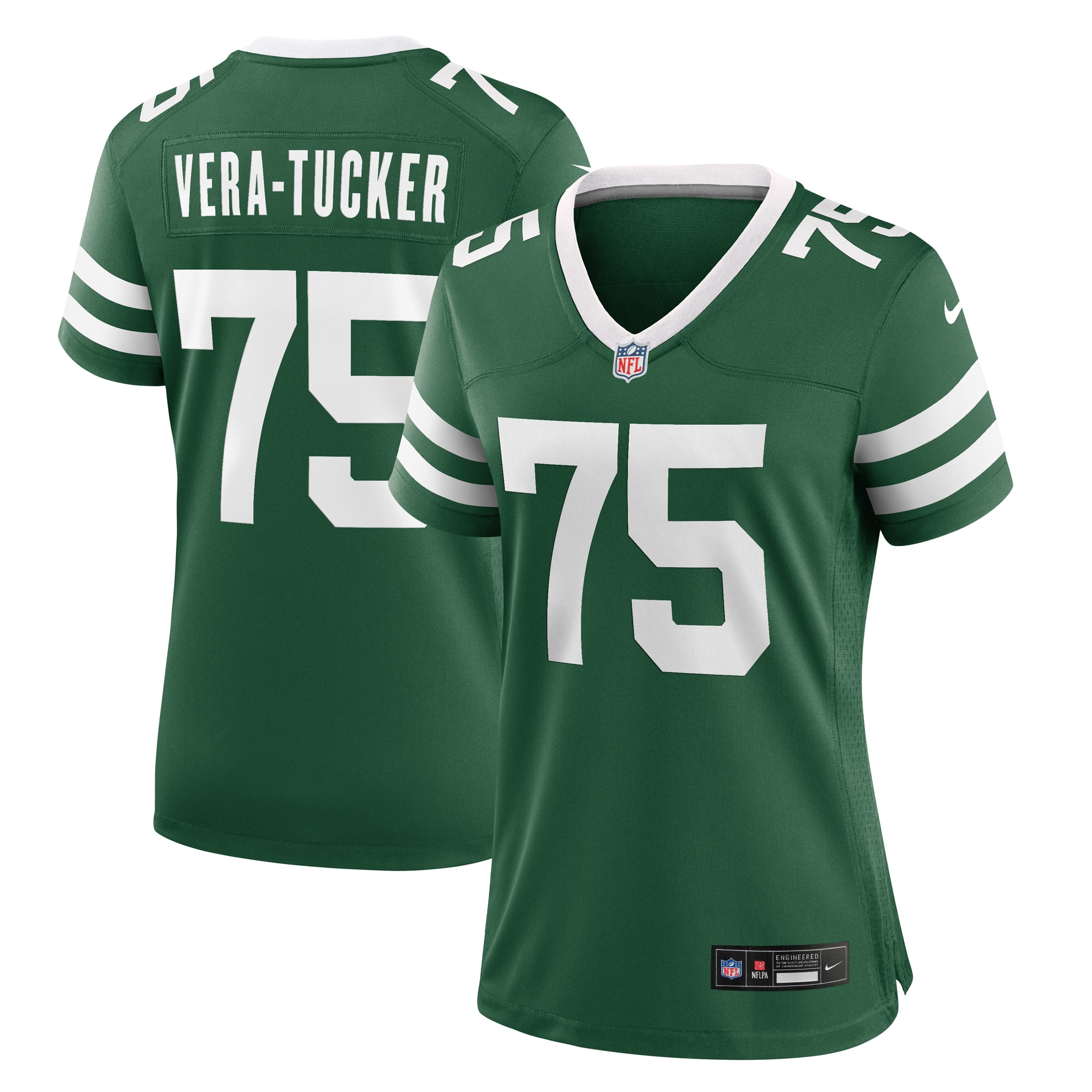 Women's New York Jets Alijah Vera-tucker Legacy Green Team Game Jersey Js4608