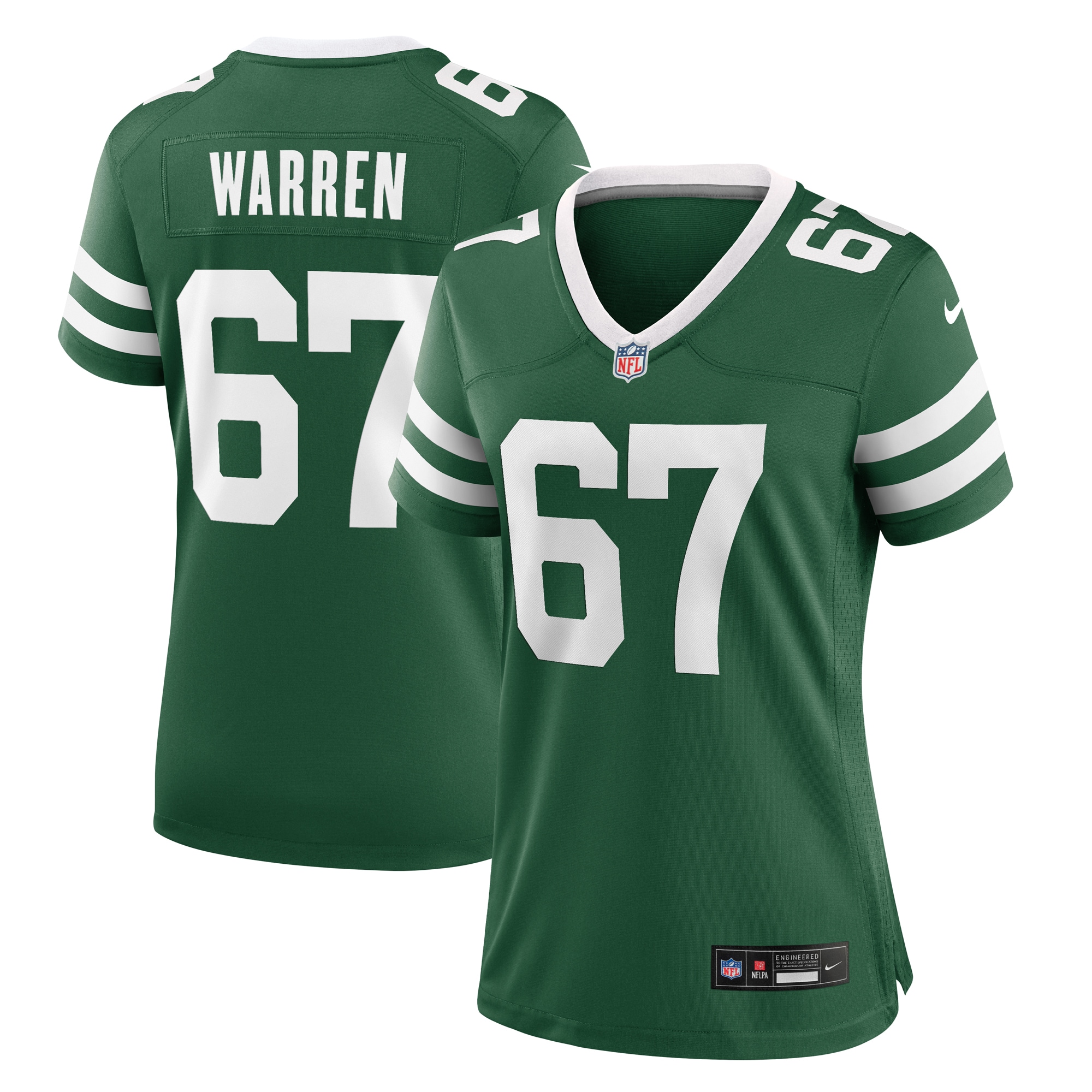 Women's New York Jets Carter Warren Legacy Green Team Game Jersey Js2591
