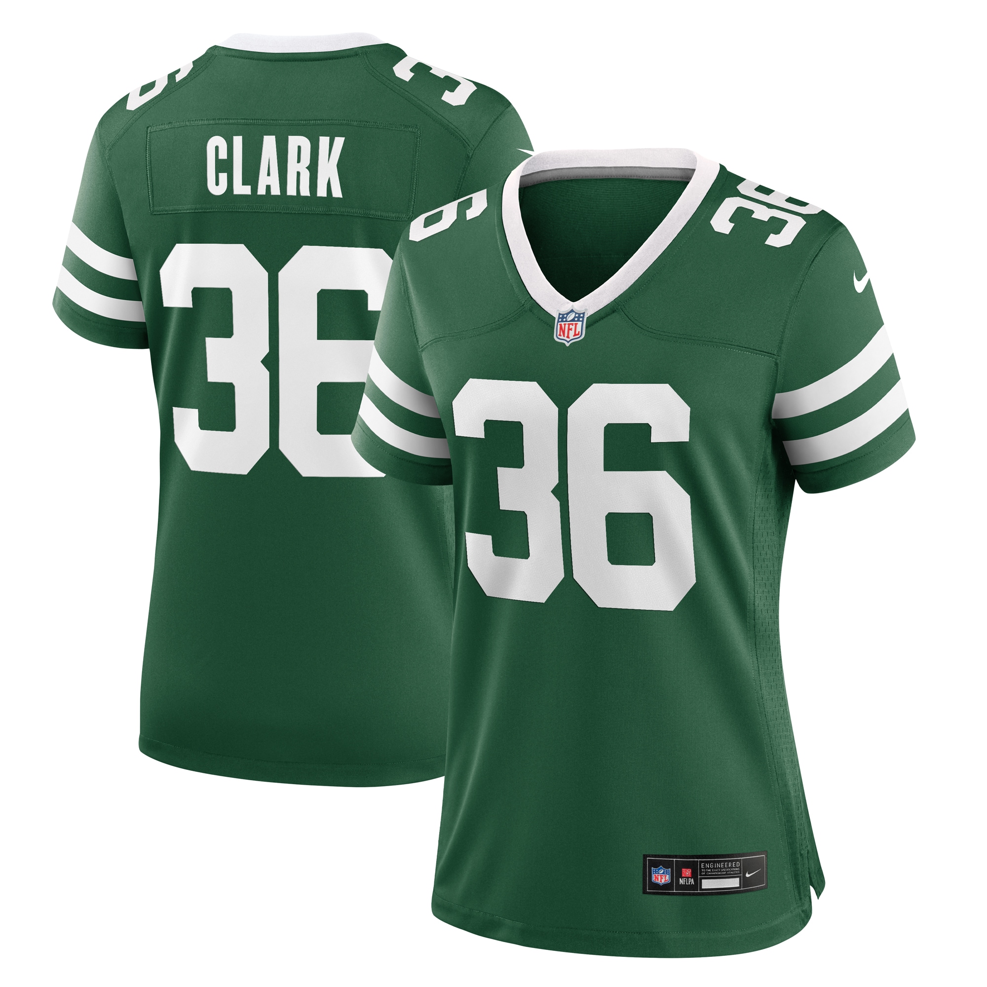 Women's New York Jets Chuck Clark Legacy Green Team Game Jersey Js2665