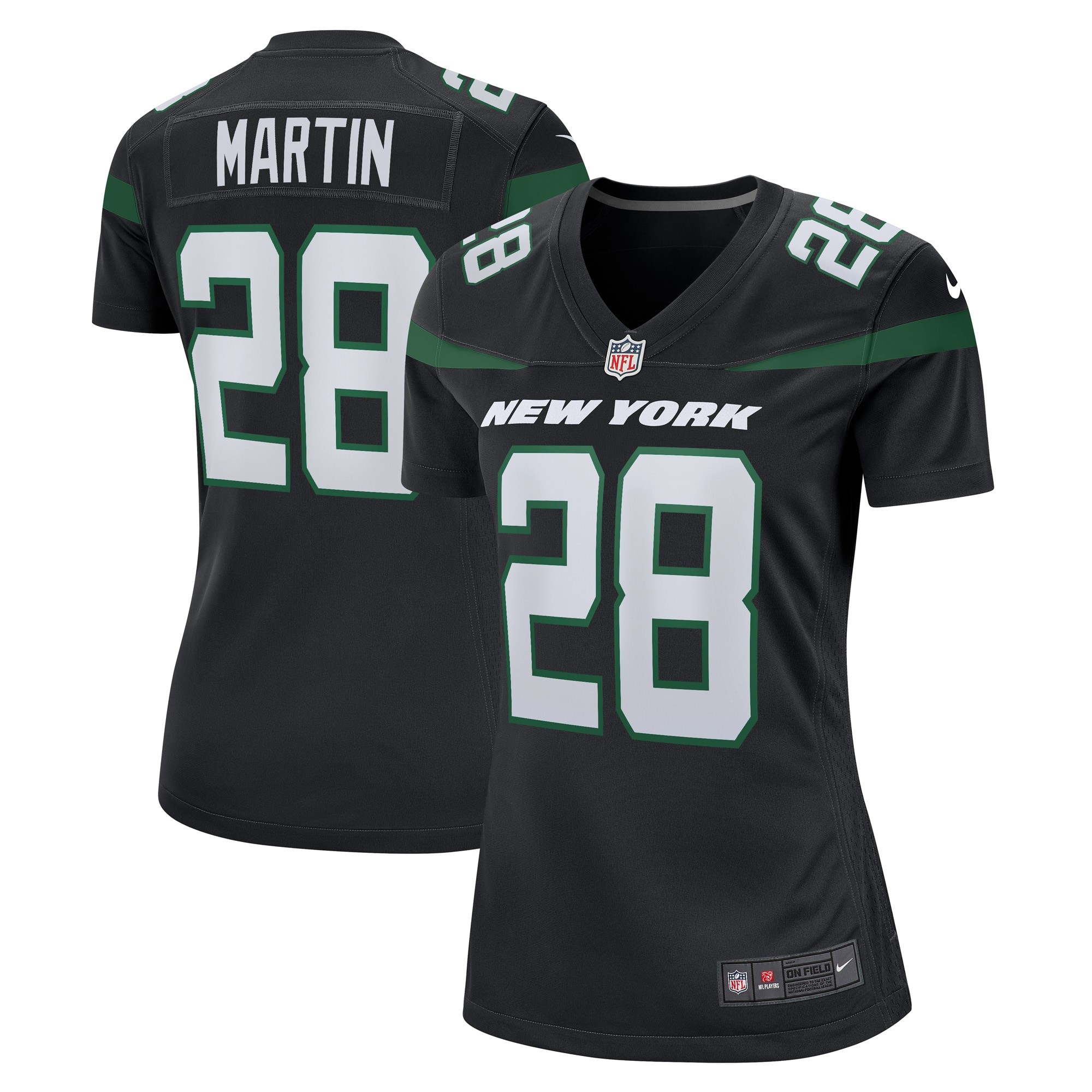 Women's New York Jets Curtis Martin Black Retired Player Jersey Js6558