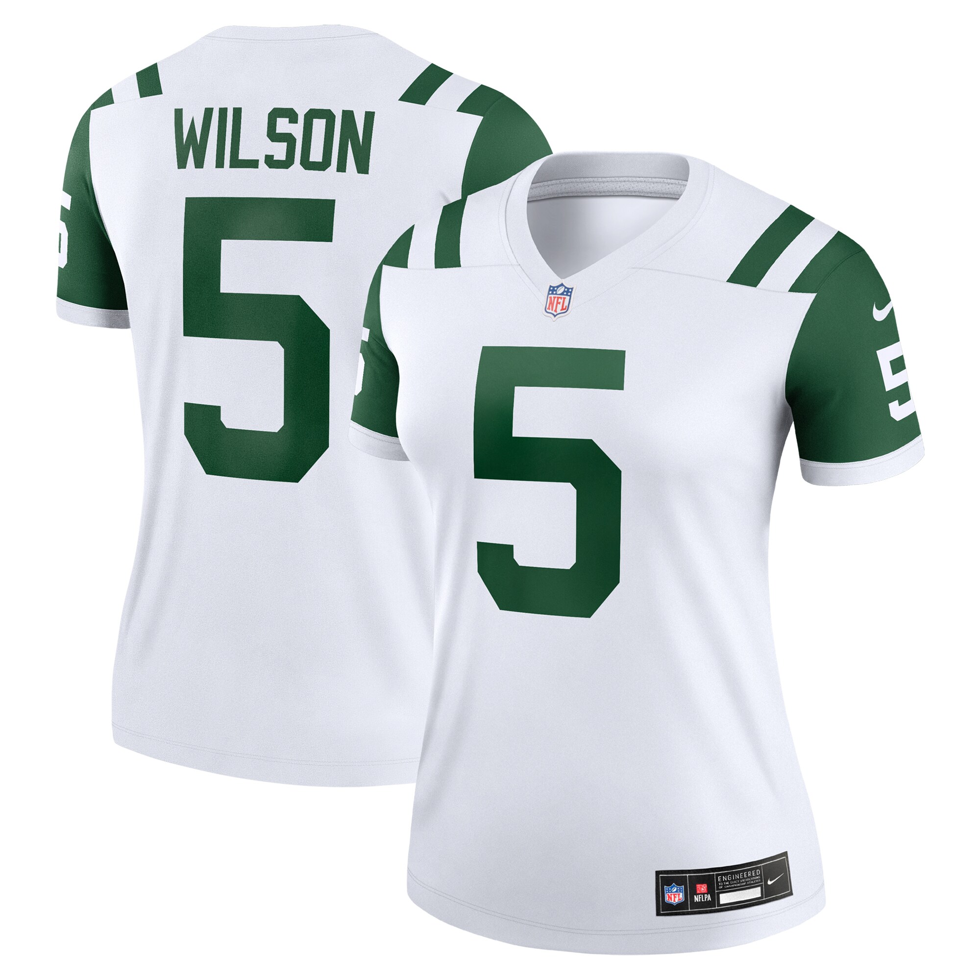 Women's New York Jets Garrett Wilson Classic Alternate White Alternate Legend Player Performance Top Js5204