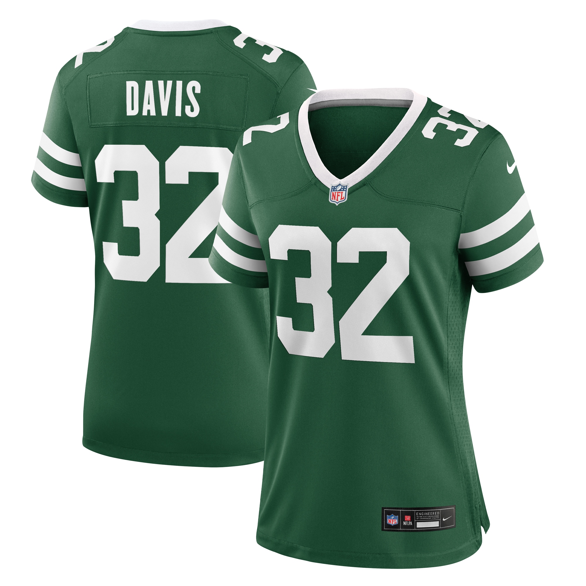 Women's New York Jets Isaiah Davis Legacy Green Team Game Jersey Js6333