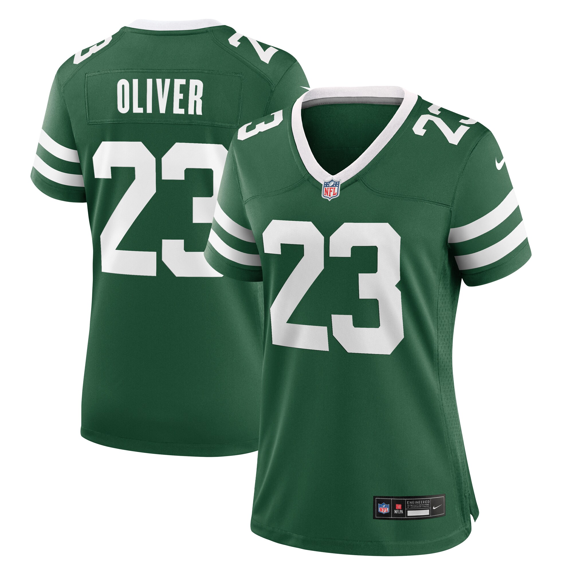 Women's New York Jets Isaiah Oliver Legacy Green Team Game Jersey Js8226