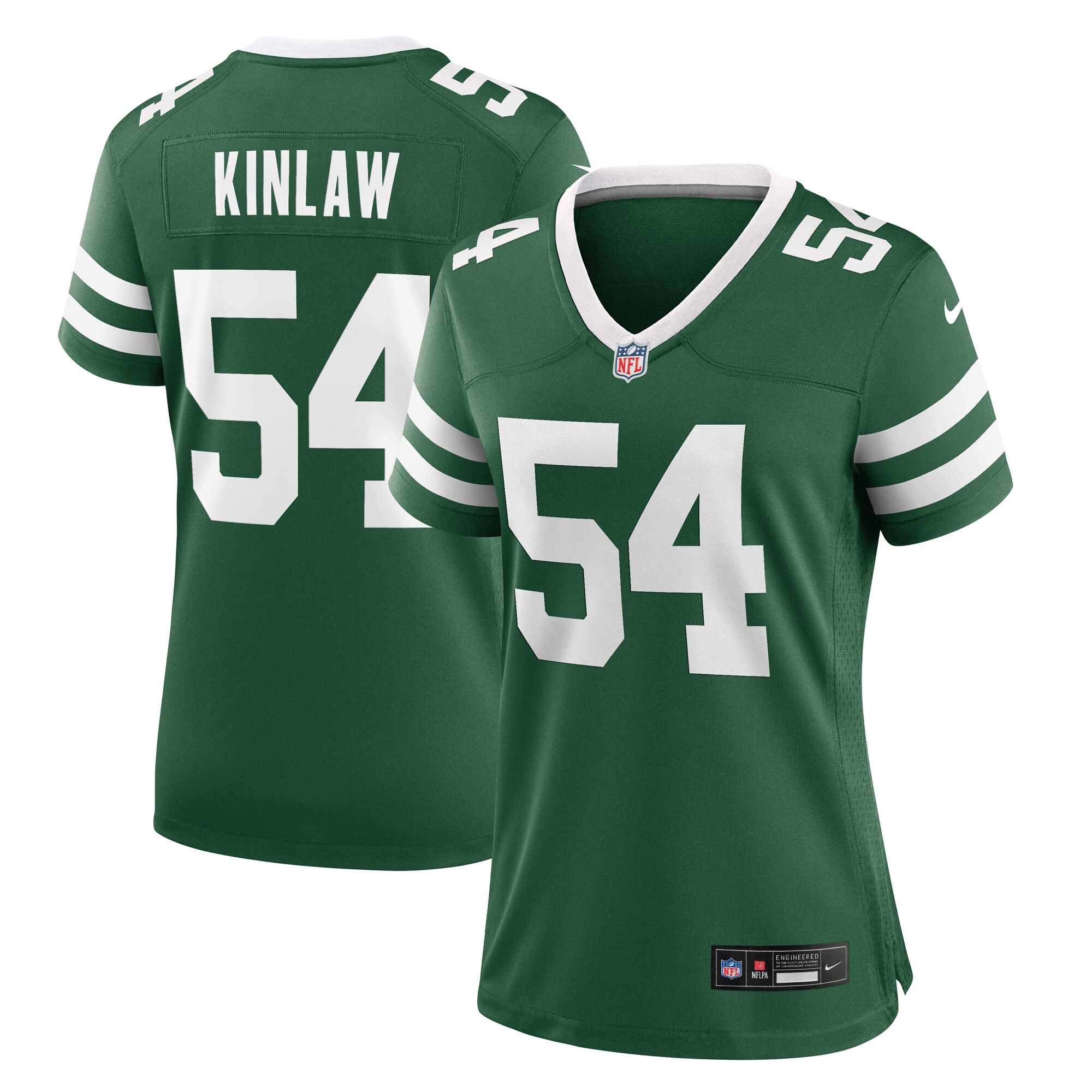 Women's New York Jets Javon Kinlaw Legacy Green Team Game Jersey Js6294
