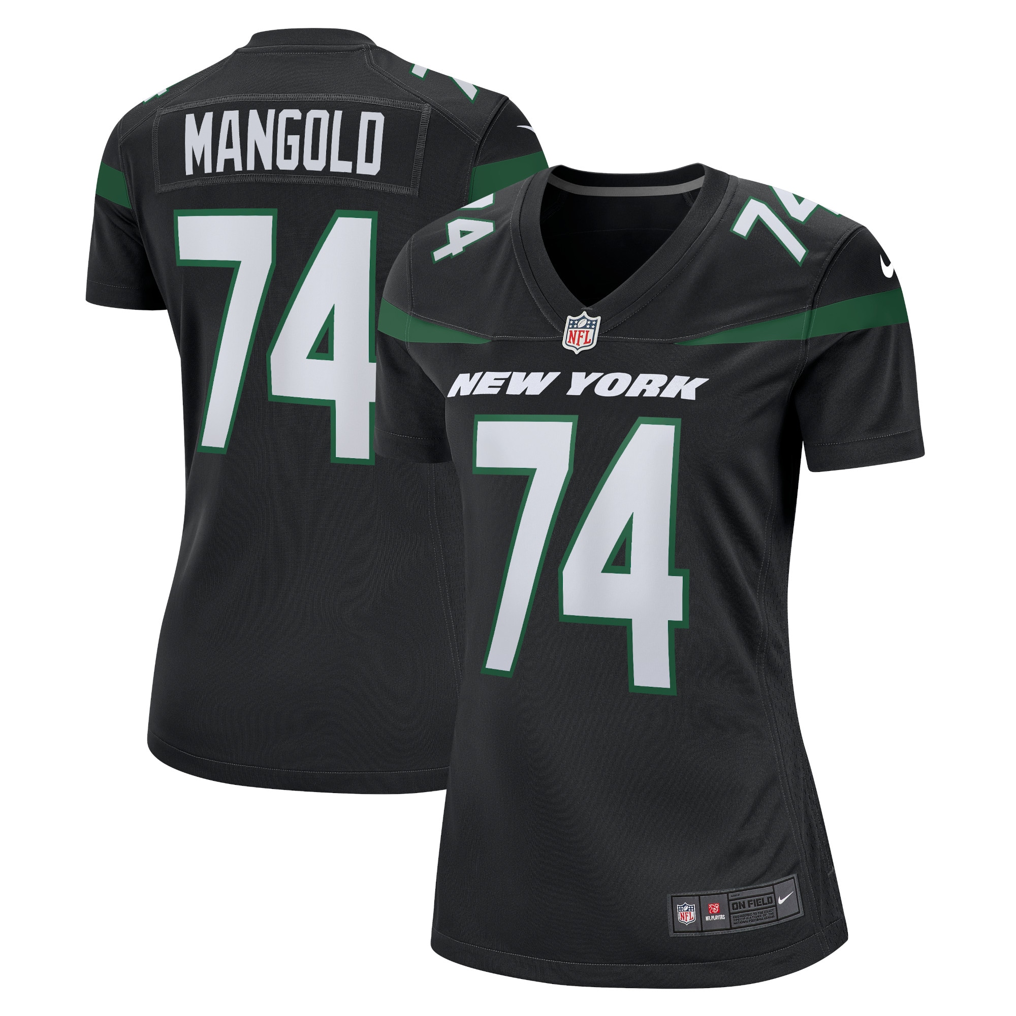 Women's New York Jets Nick Mangold Black Retired Player Jersey Js2494