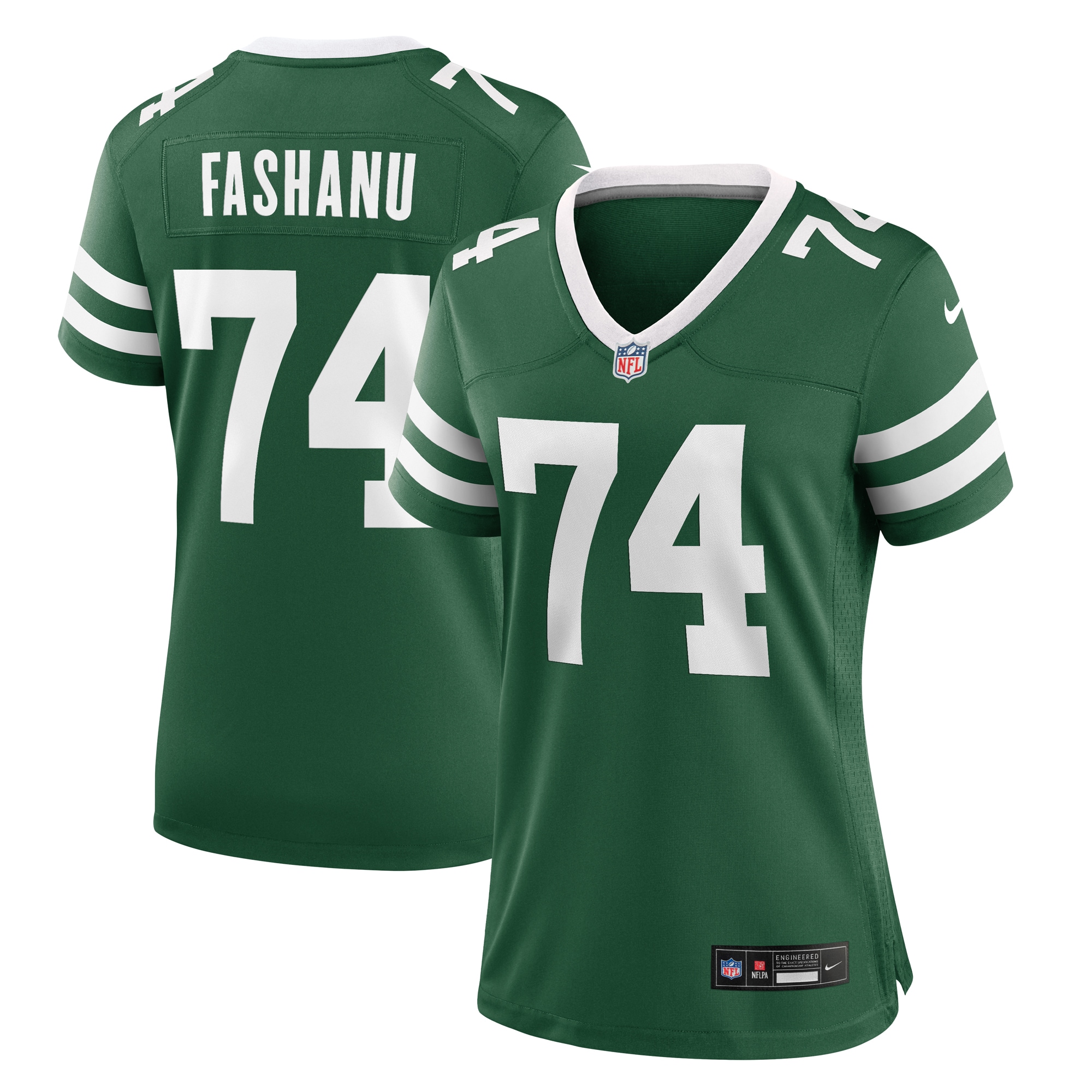 Women's New York Jets Olu Fashanu Legacy Green Team Game Jersey Js3667