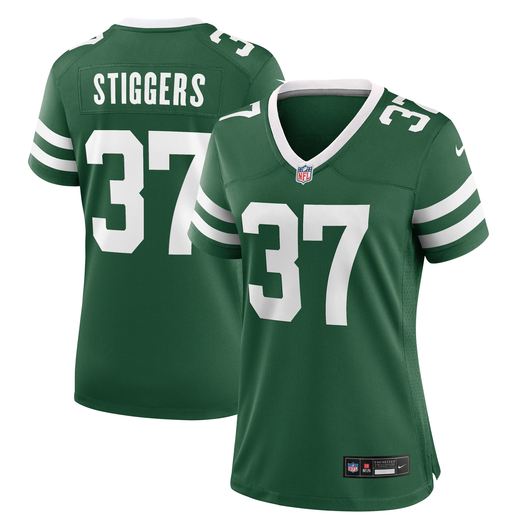 Women's New York Jets Qwan'tez Stiggers Legacy Green Team Game Jersey Js9075