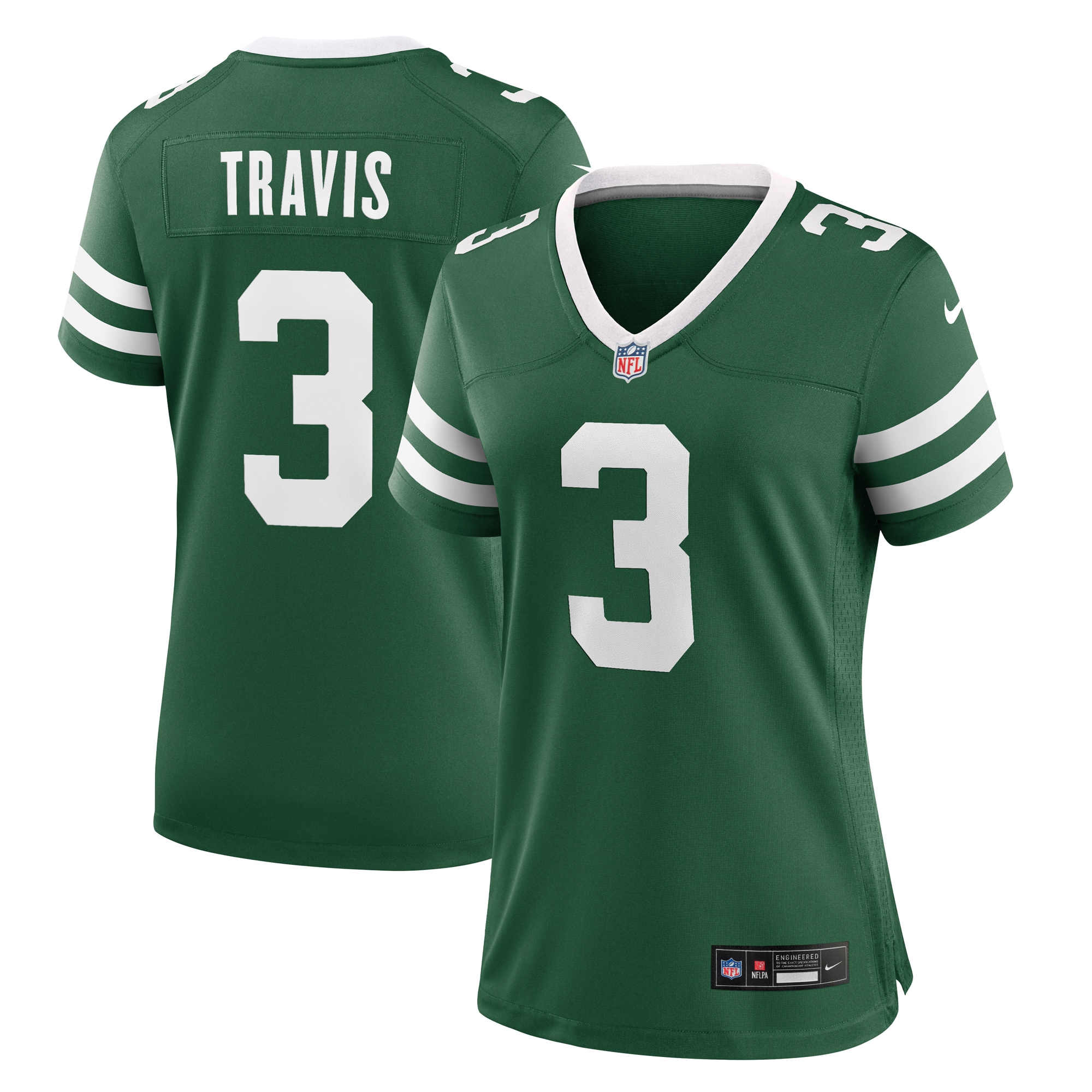 Women's New York Jets Travis Legacy Green Team Game Jersey Js9283