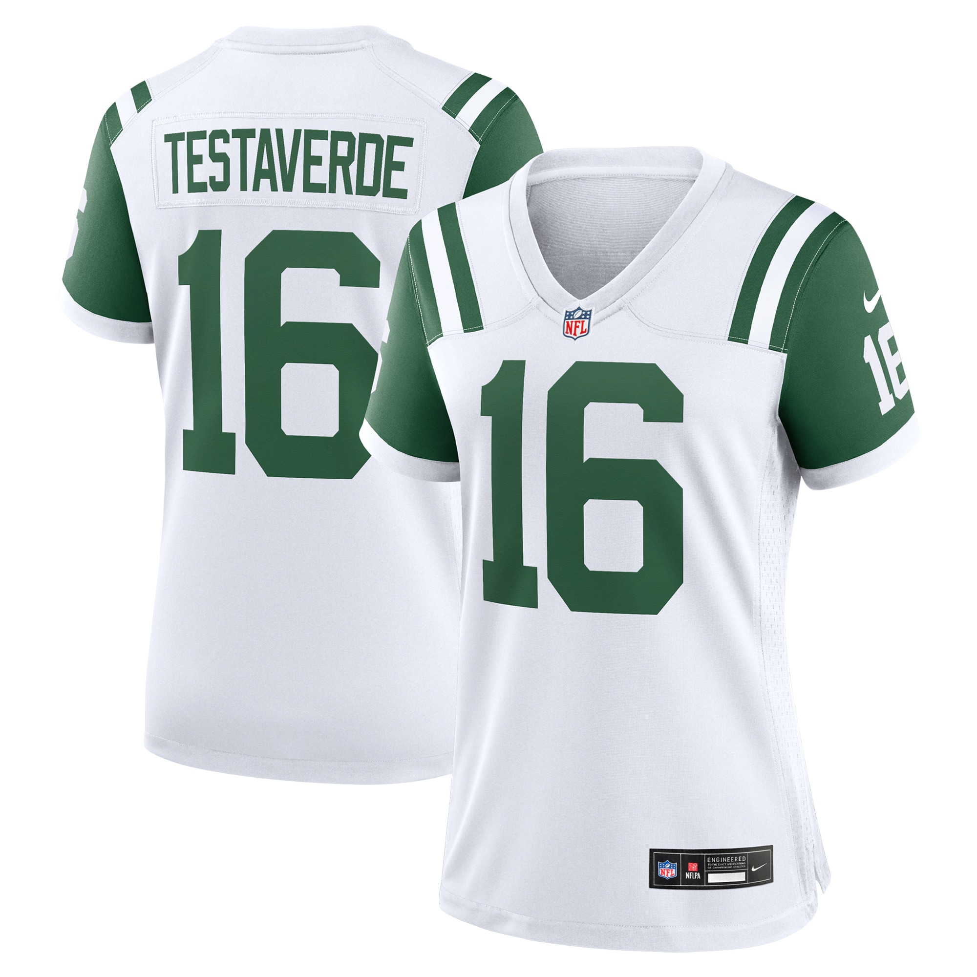 Women's New York Jets Vinny Testaverde White Classic Alternate Retired Player Game Jersey Js7648