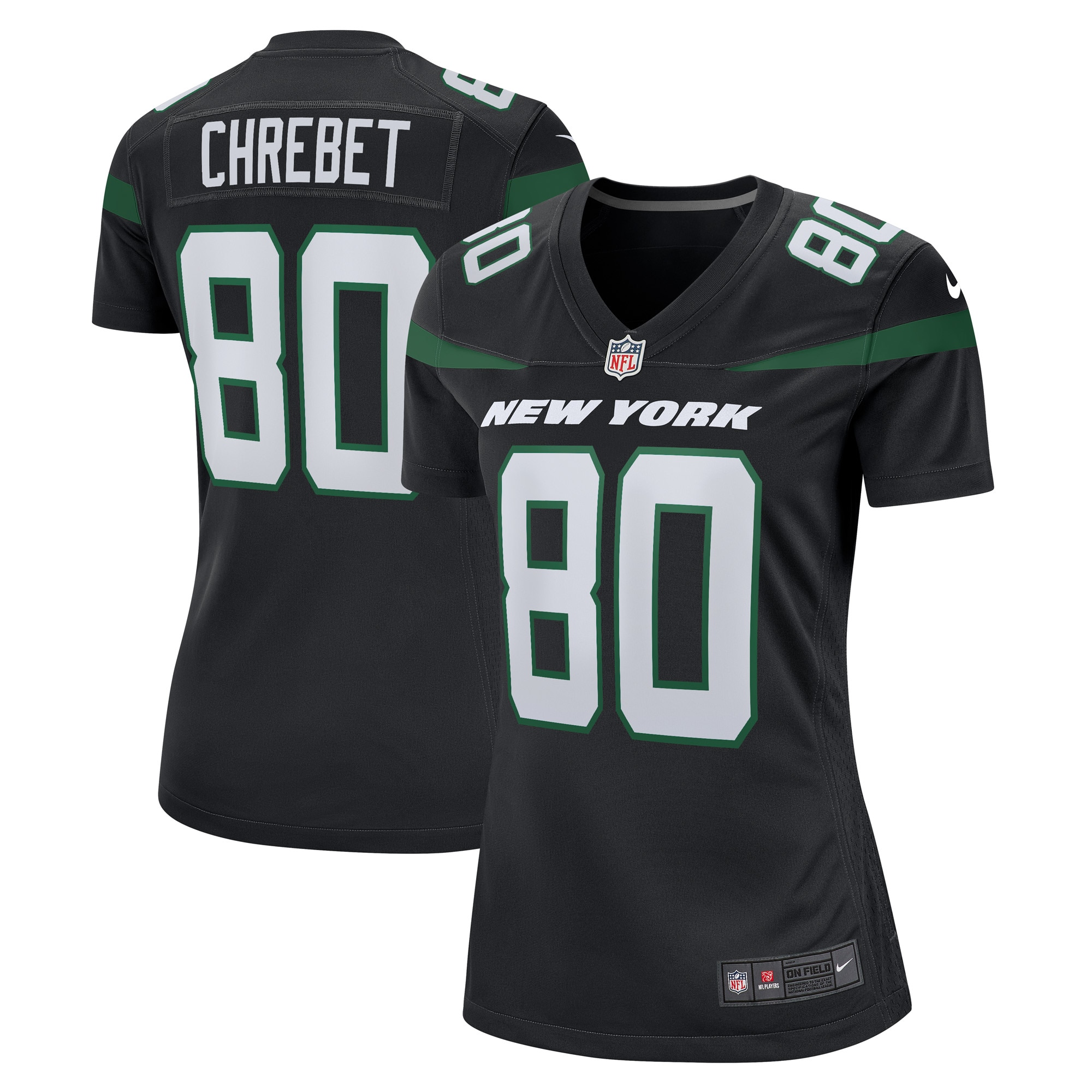 Women's New York Jets Wayne Chrebet Black Retired Player Jersey Js4942