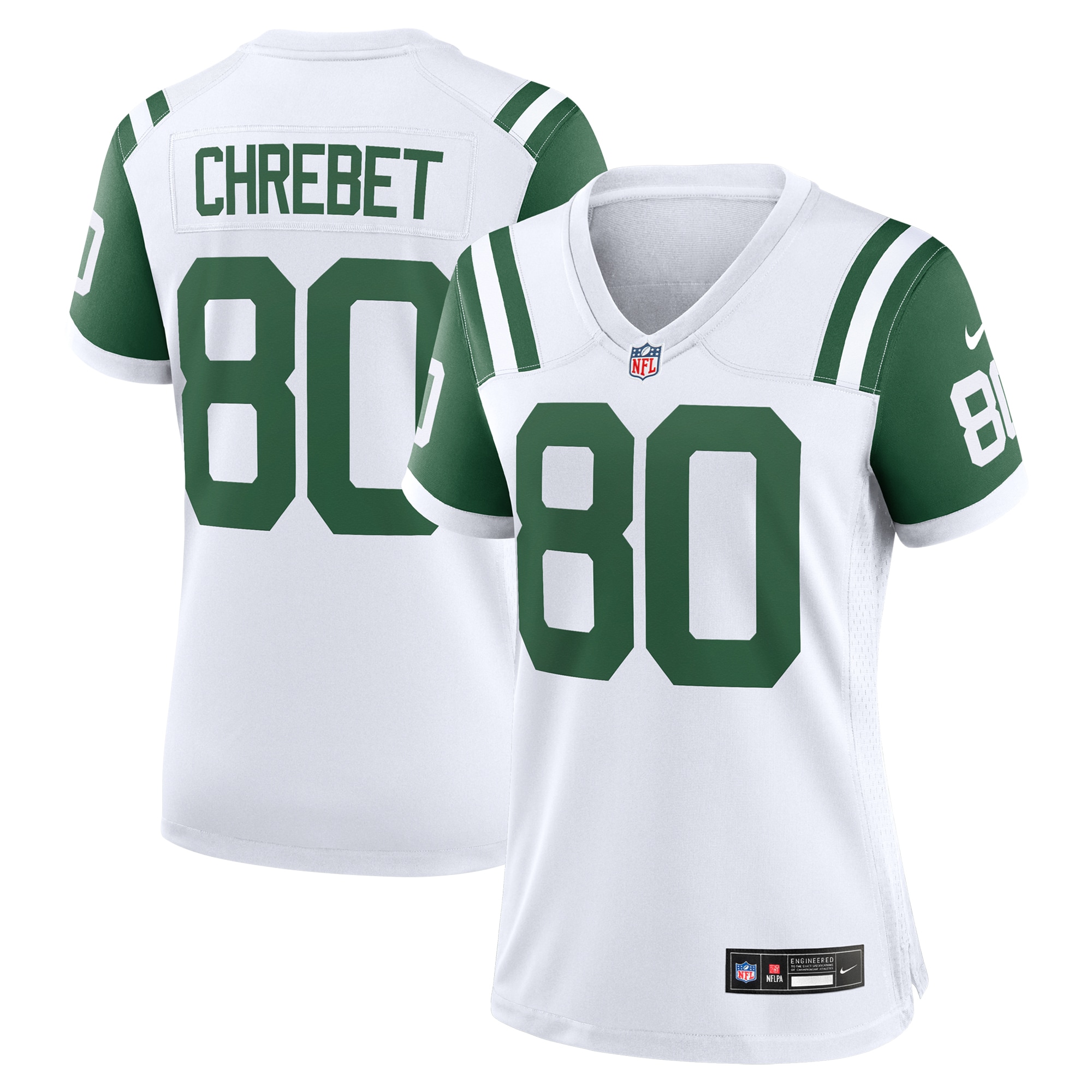 Women's New York Jets Wayne Chrebet White Classic Alternate Retired Player Game Jersey Js1537