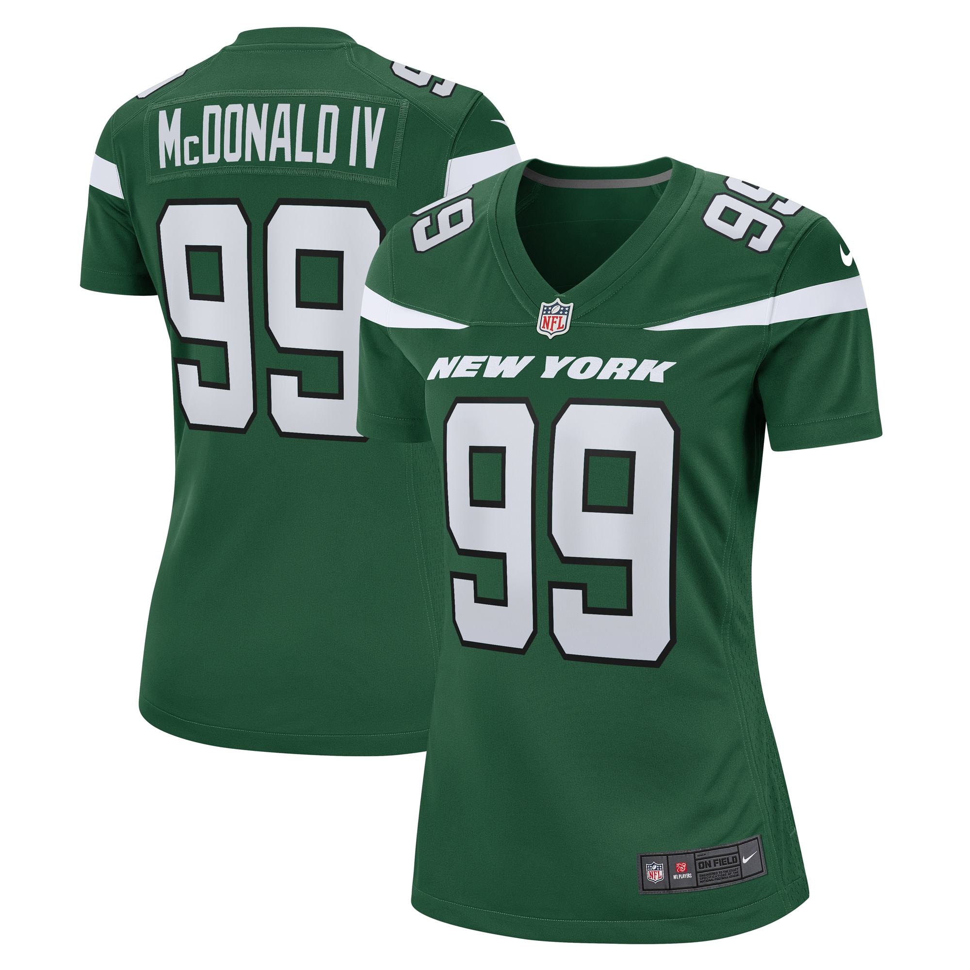 Women's New York Jets Will Mcdonald Iv Gotham Green Game Jersey Js1687