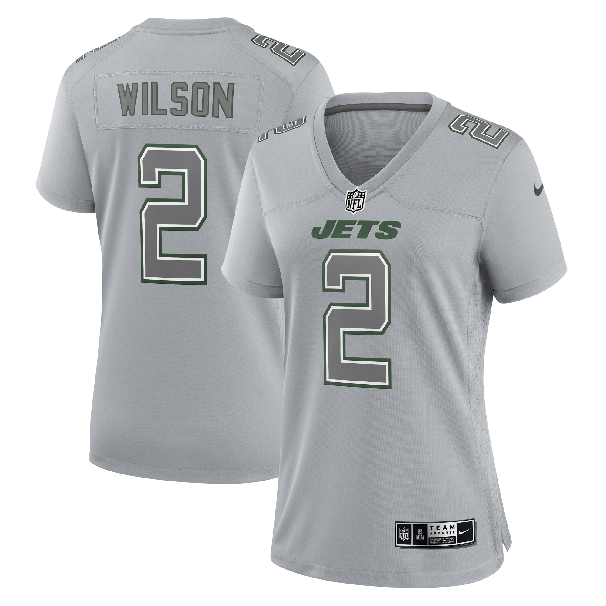 Women's New York Jets Zach Wilson Gray Atmosphere Fashion Game Jersey Js2909