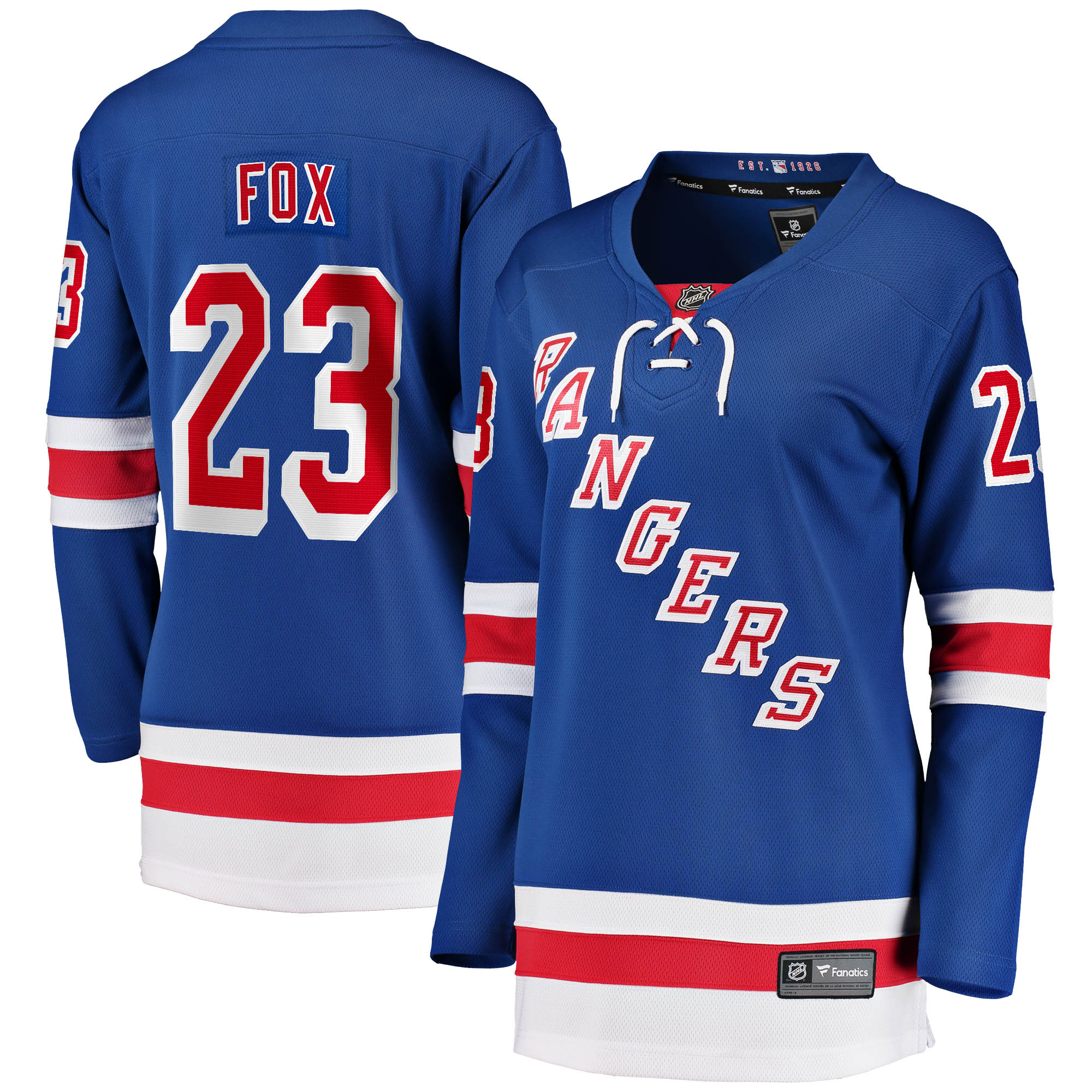 Women's New York Rangers Adam Fox Blue Home Breakaway Jersey