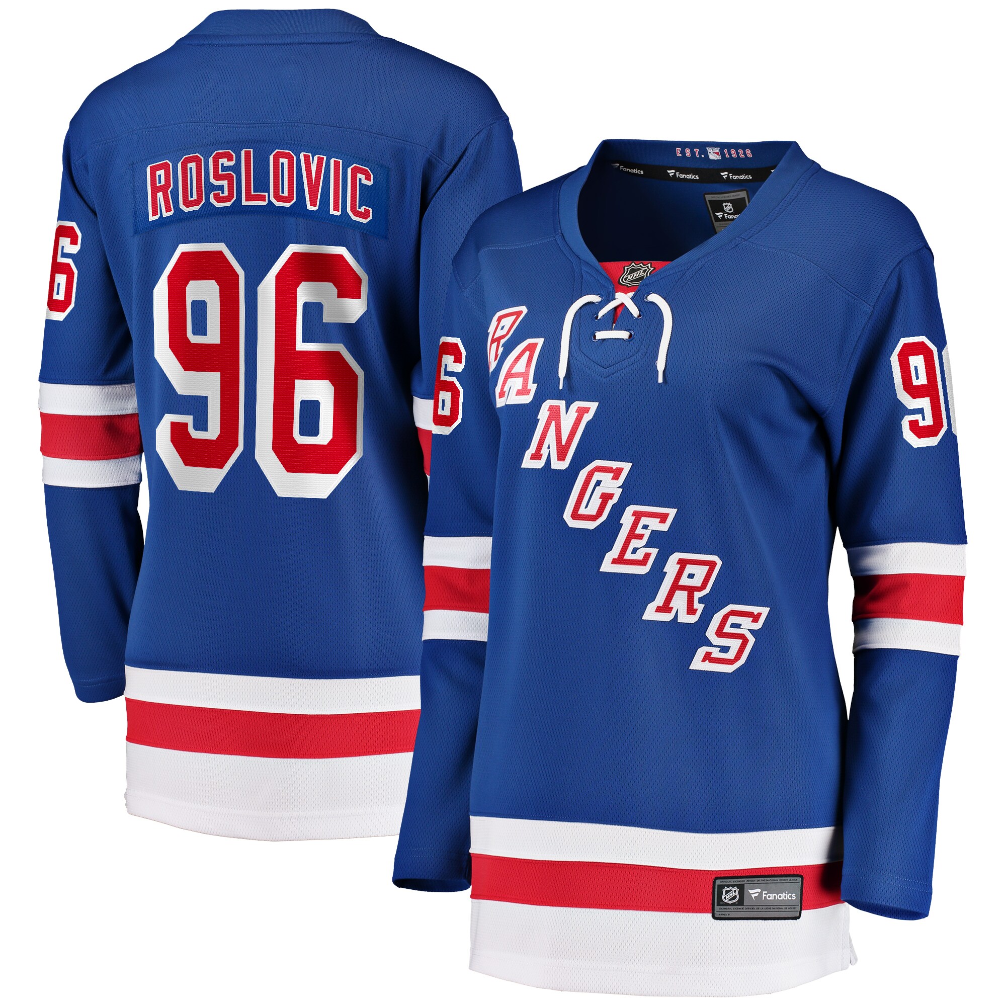 Women's New York Rangers Jack Roslovic Blue Home Breakaway Player Jersey