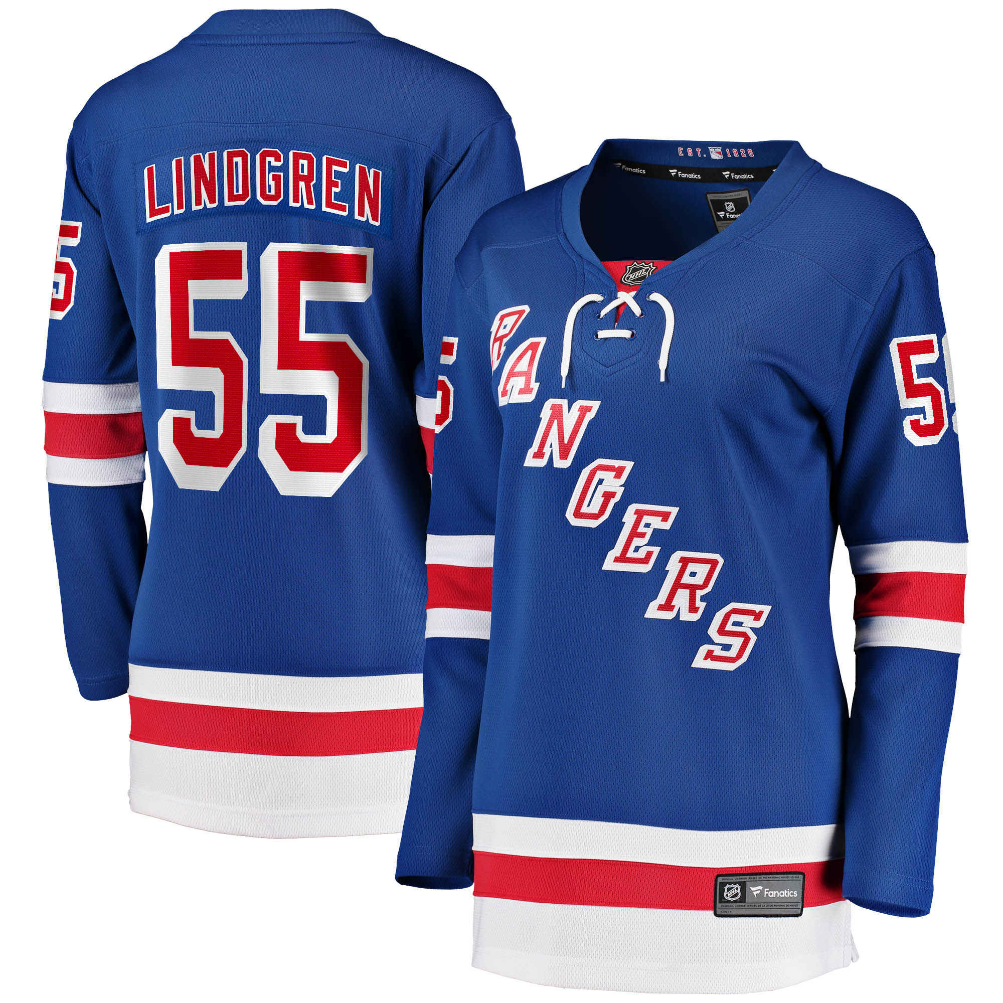 Women's New York Rangers Ryan Lindgren Blue Home Breakaway Jersey