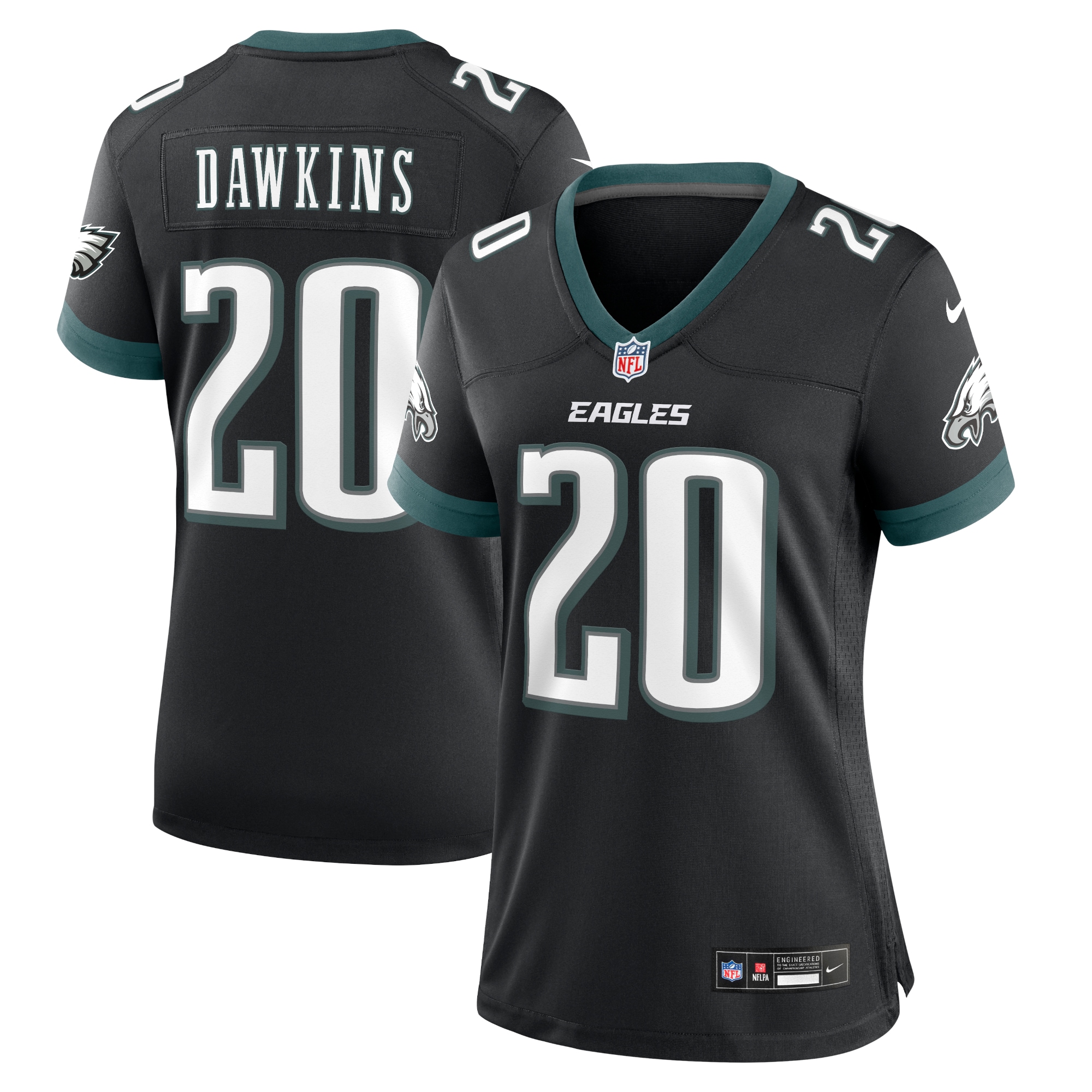Women's Philadelphia Eagles Brian Dawkins Black Alternate Game Jersey Js7863