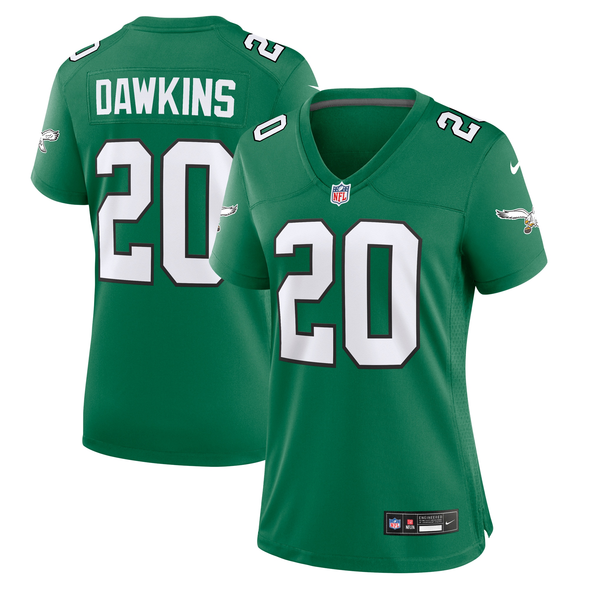 Women's Philadelphia Eagles Brian Dawkins Kelly Green Alternate Game Jersey Js4872