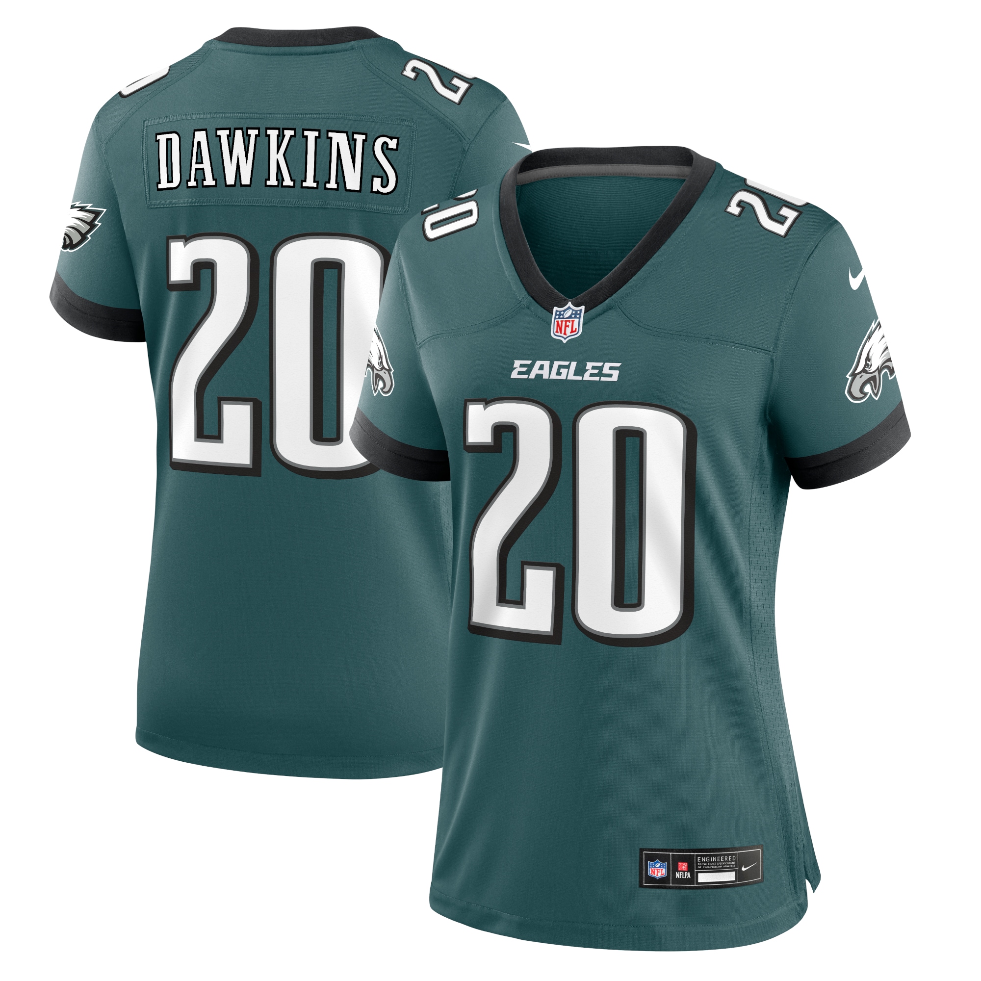 Women's Philadelphia Eagles Brian Dawkins Midnight Green Retired Player Game Jersey Js6030