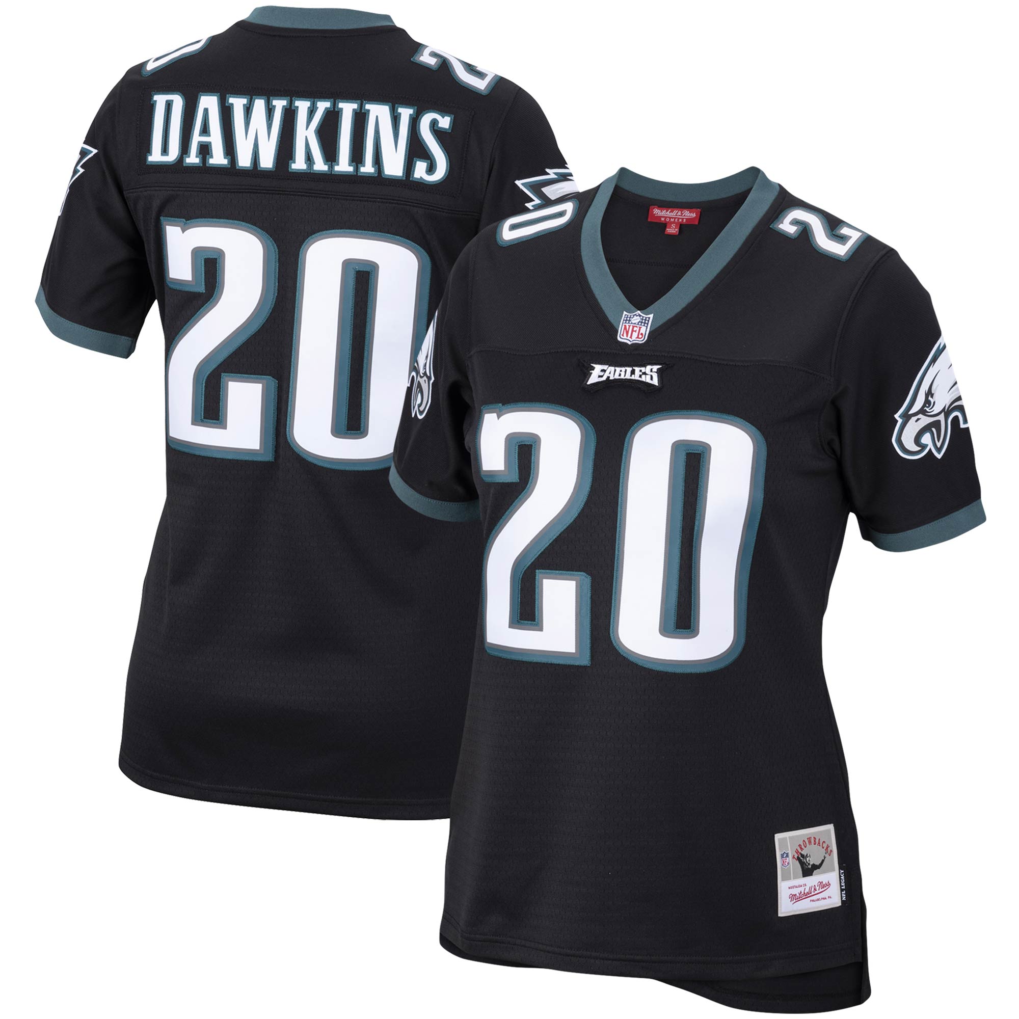 Women's Philadelphia Eagles Brian Dawkins Mitchell & Ness Black Legacy Team Jersey Js5903
