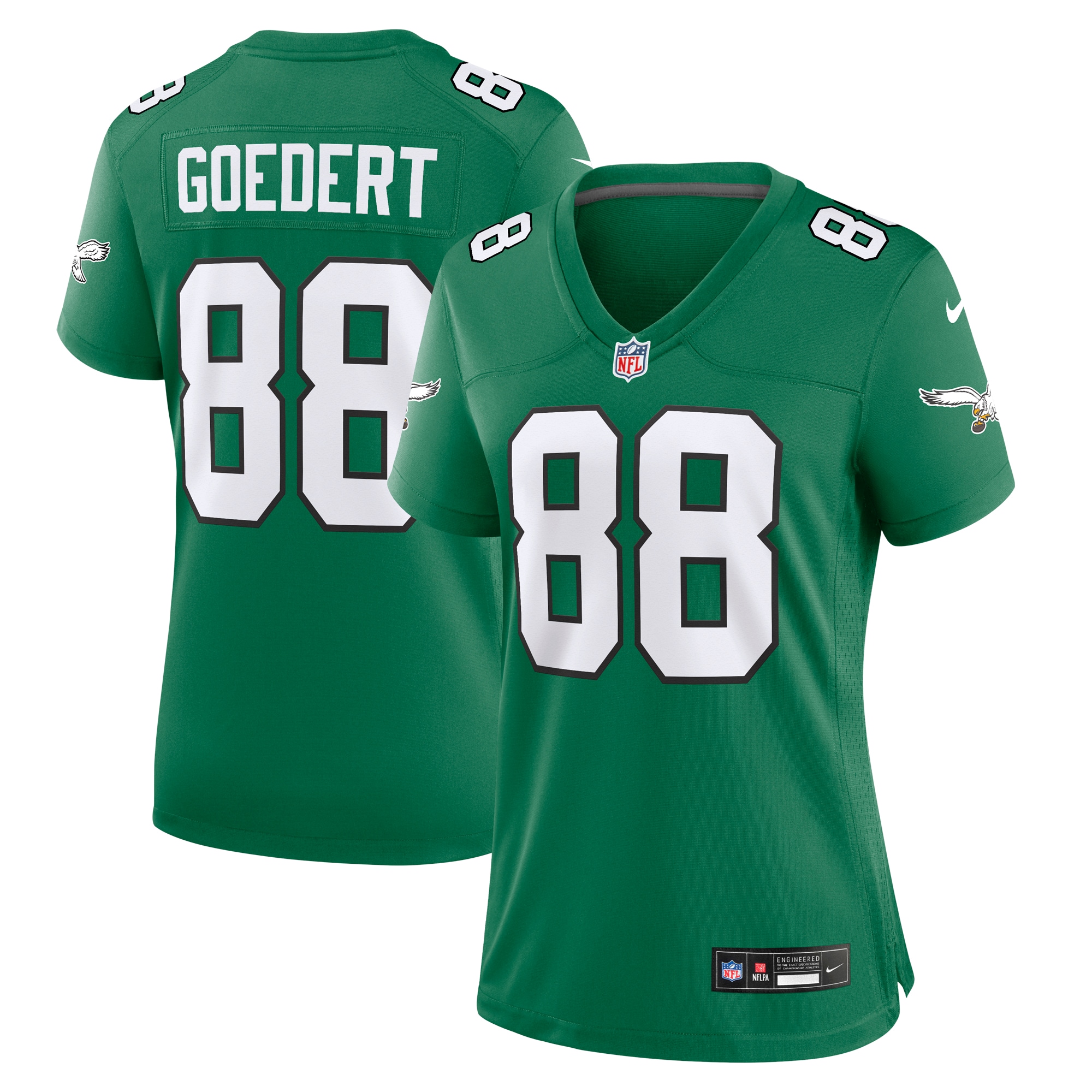 Women's Philadelphia Eagles Dallas Goedert Kelly Green Alternate Game Jersey Js8136