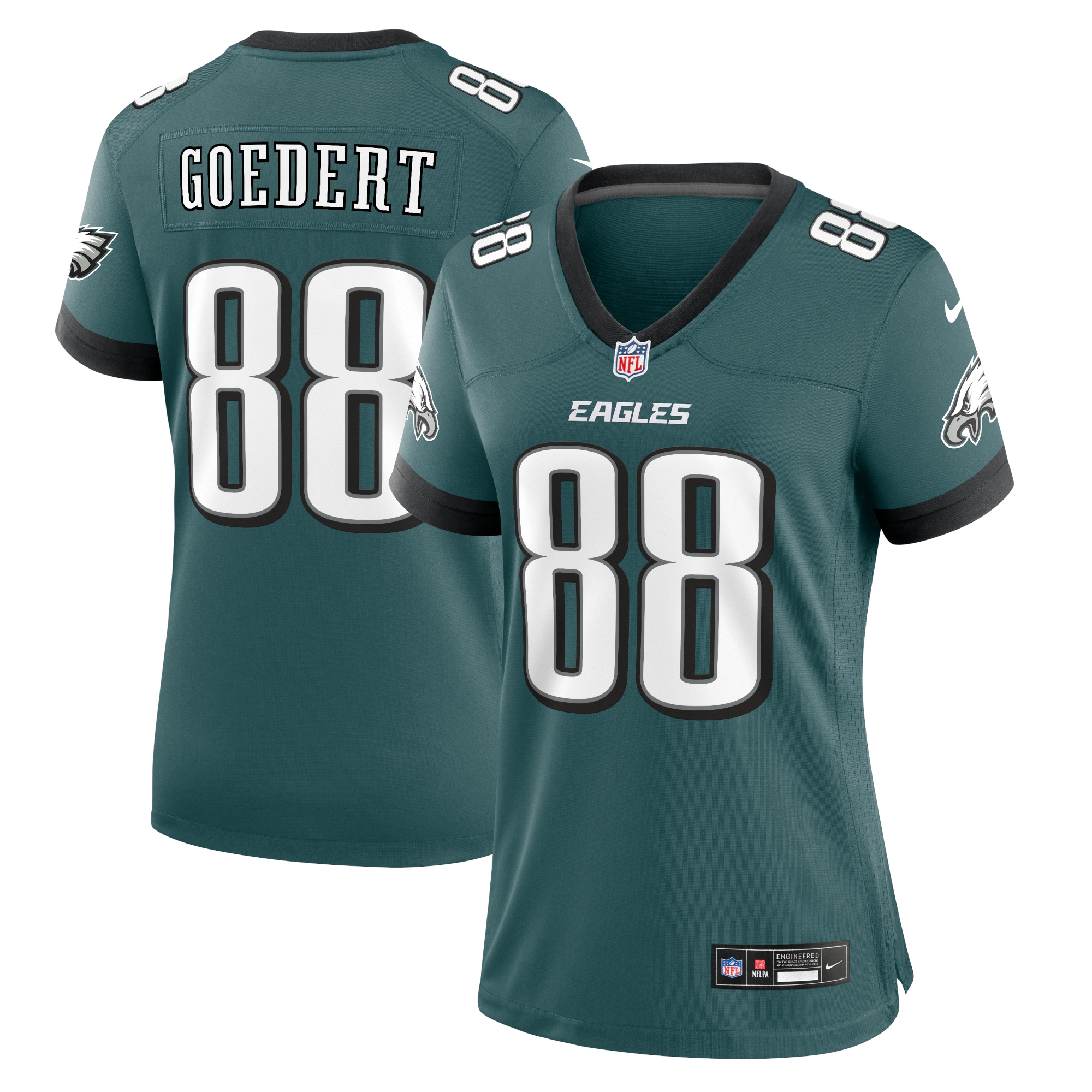 Women's Philadelphia Eagles Dallas Goedert Midnight Green Team Game Jersey Js8932