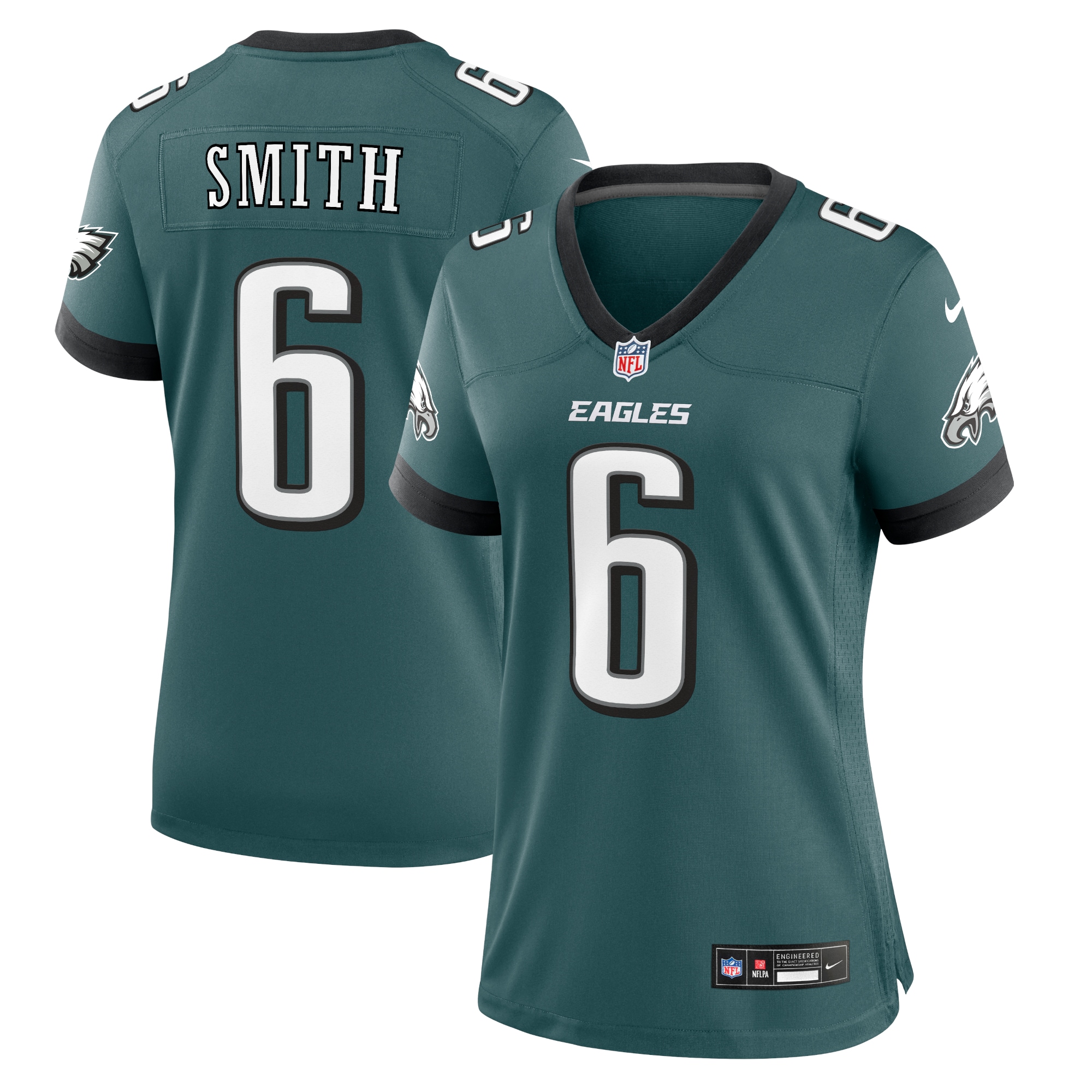 Women's Philadelphia Eagles Devonta Smith Midnight Green Team Game Jersey Js7406