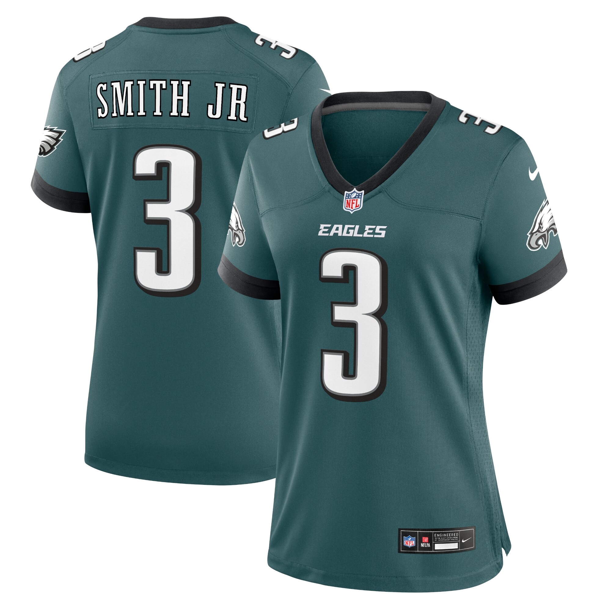 Women's Philadelphia Eagles Nolan Smith Midnight Green Team Game Jersey Js9160