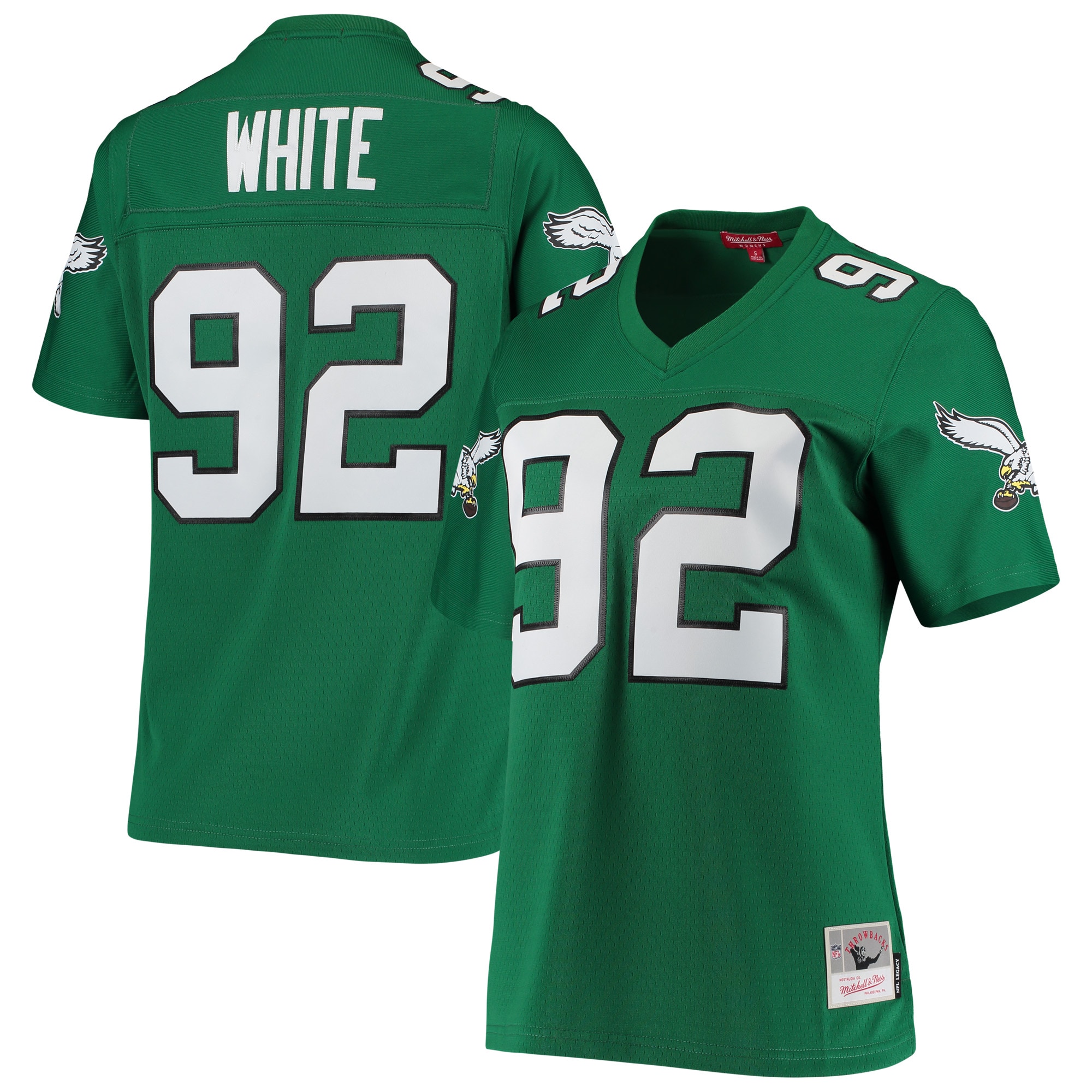 Women's Philadelphia Eagles Reggie White Mitchell & Ness Kelly Green 1990 Legacy Jersey Js2613
