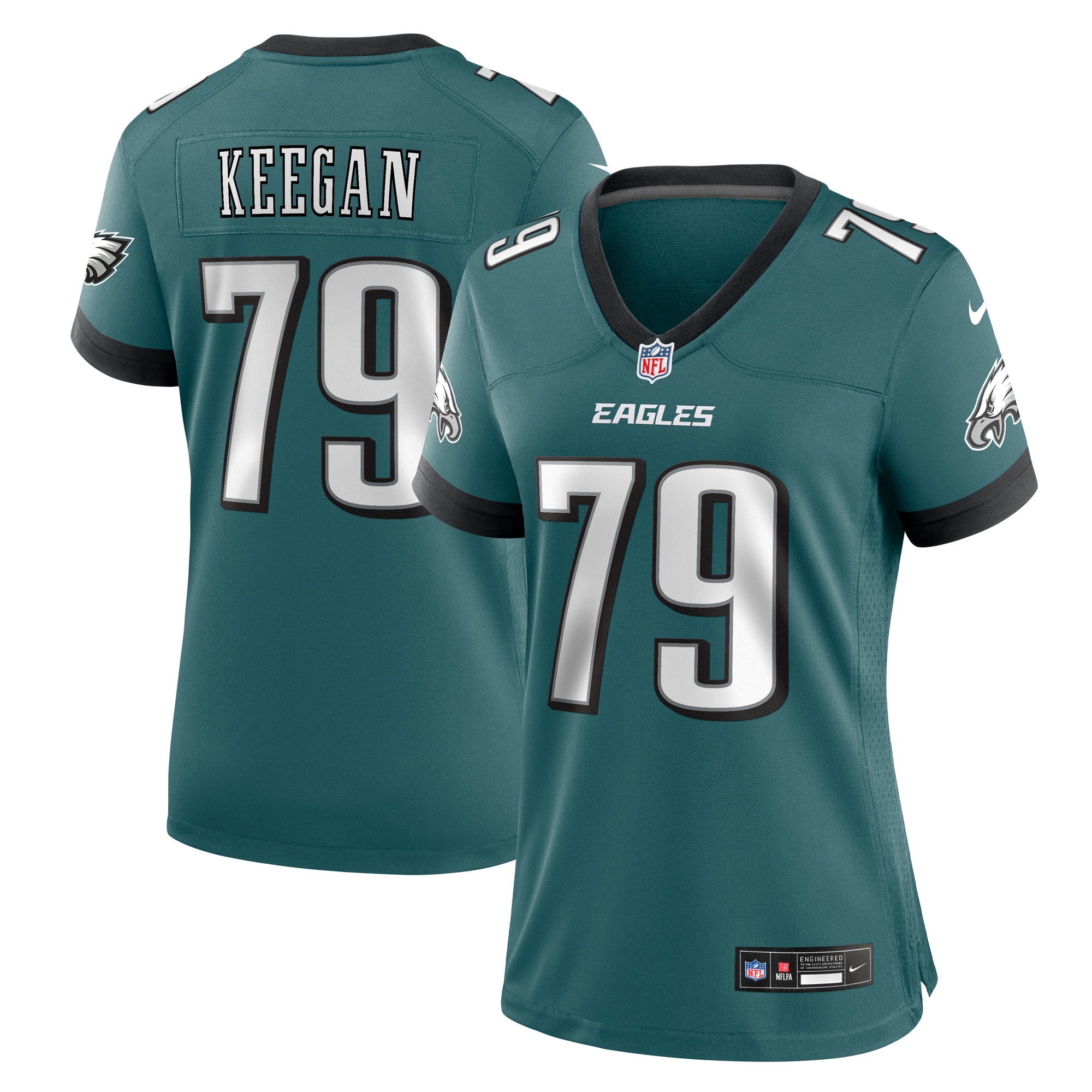 Women's Philadelphia Eagles Trevor Keegan Midnight Green Team Game Jersey Js3585
