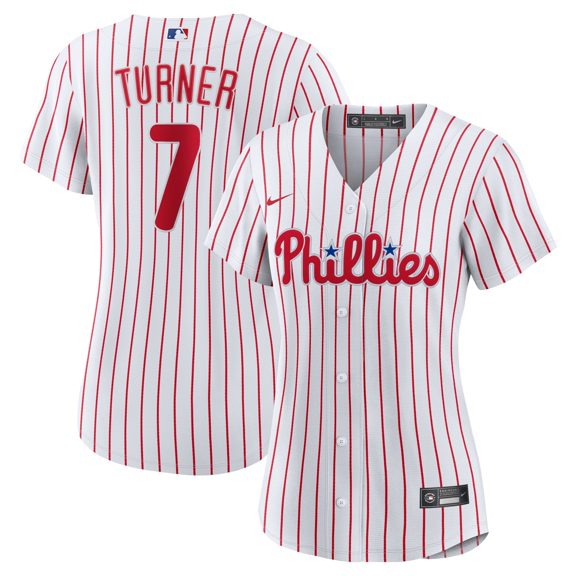 Women's Philadelphia Phillies Trea Turner White Home Player Jersey