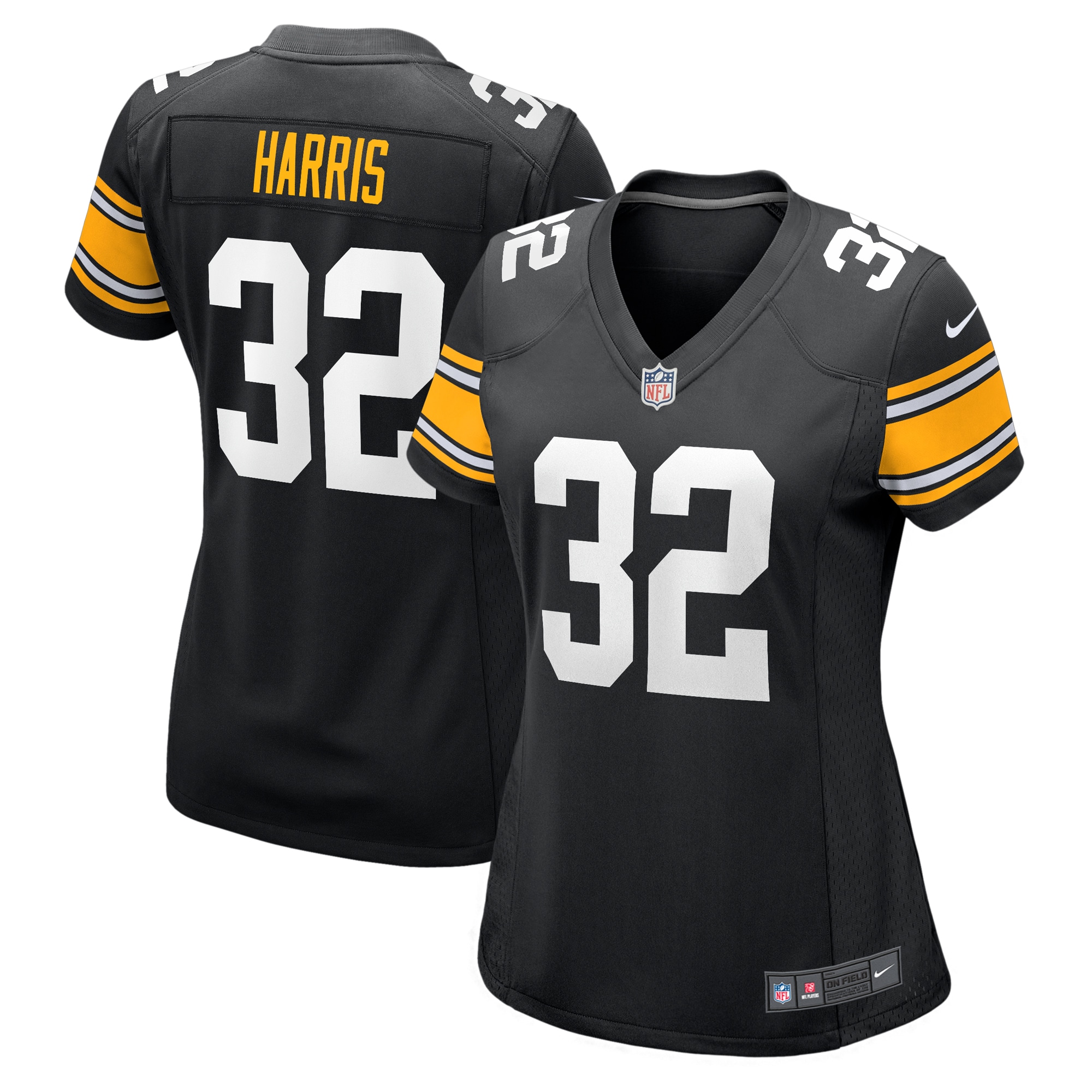 Women's Pittsburgh Steelers Franco Harris Black Alternate Retired Player Jersey Js4832