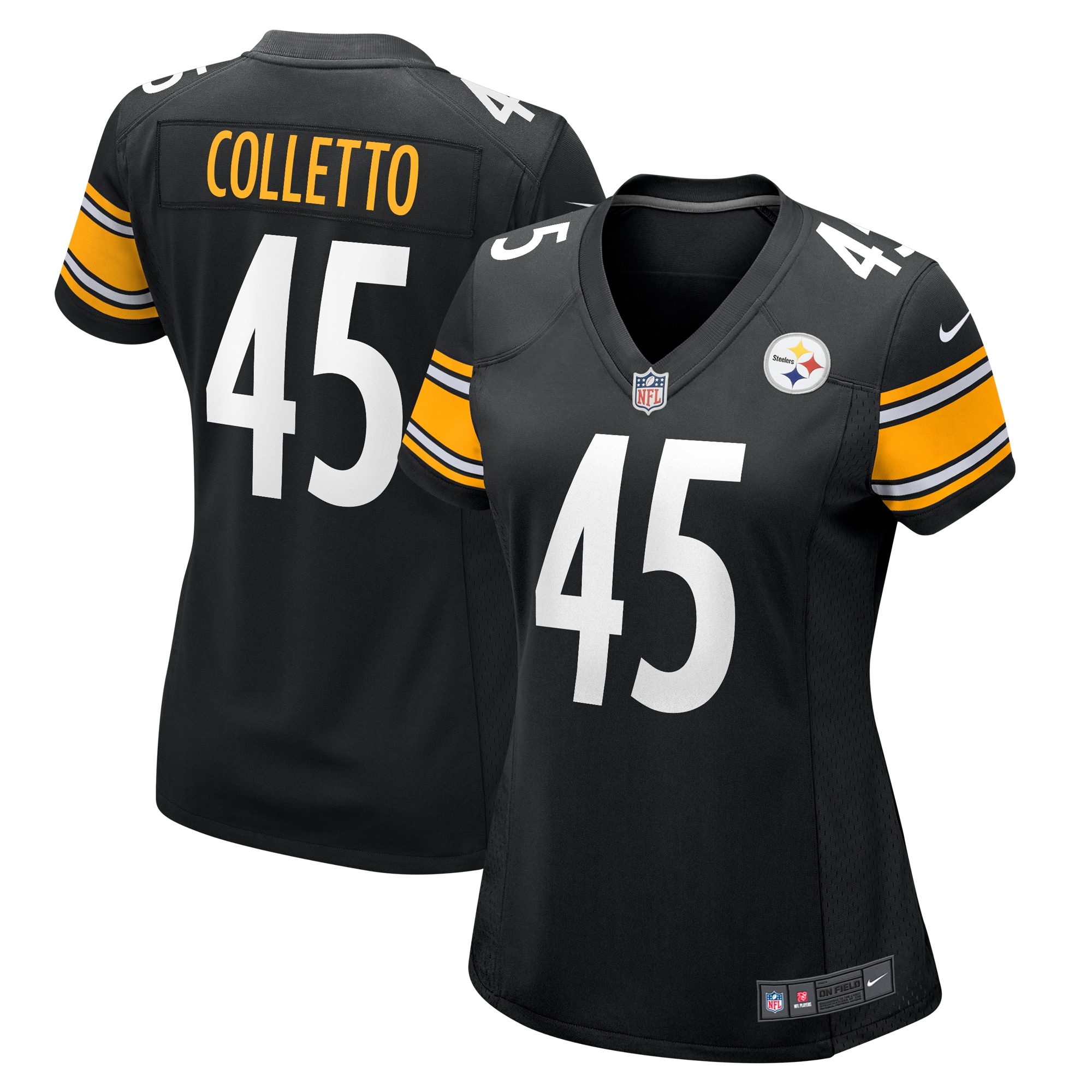 Women's Pittsburgh Steelers Jack Colletto Black Game Jersey Js8433