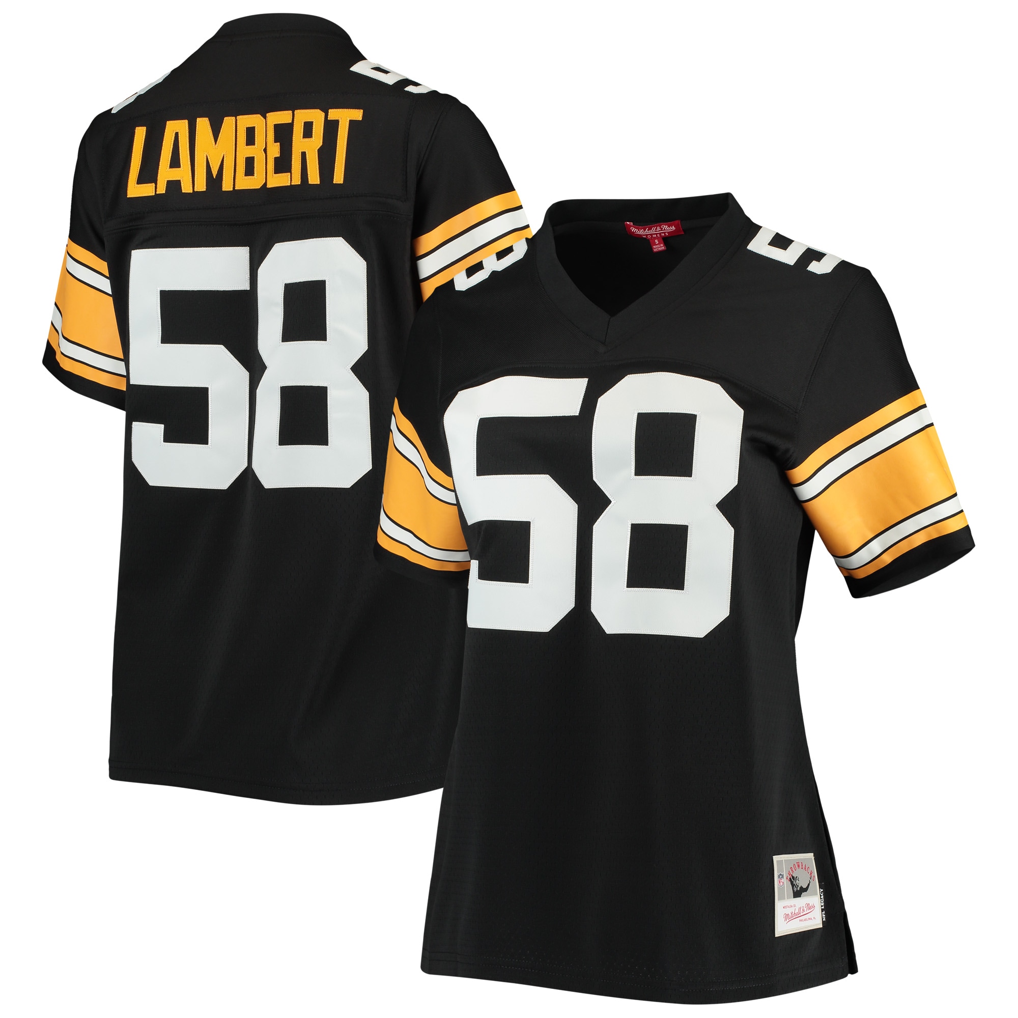 Women's Pittsburgh Steelers Jack Lambert Mitchell & Ness Black Legacy Player Jersey Js2365